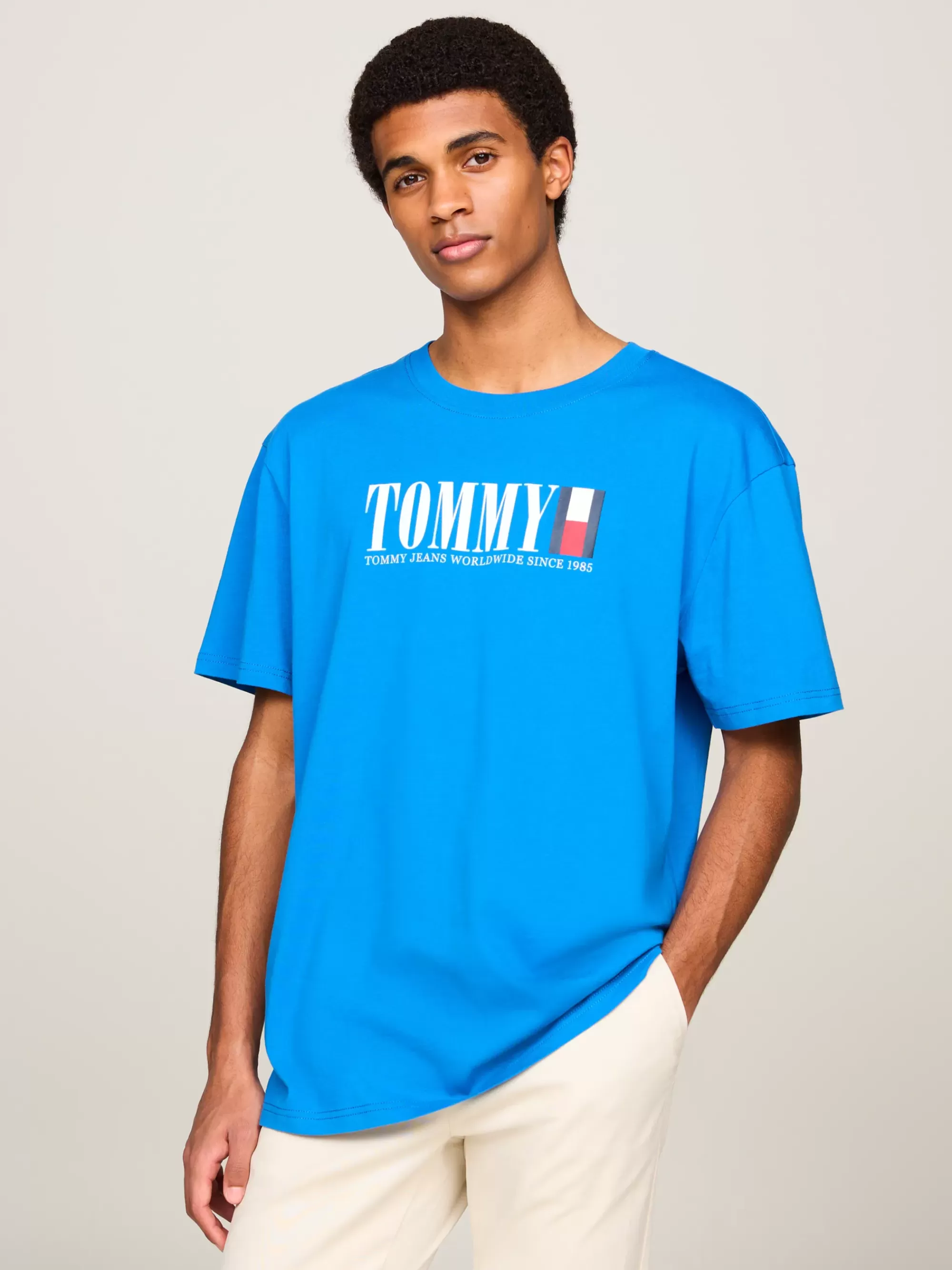 Plus Size Kleding & Inclusieve Maten | T-Shirts*Tommy Hilfiger T-shirt Met Ronde Hals En Tommy-vlaglogo COASTAL COBALT