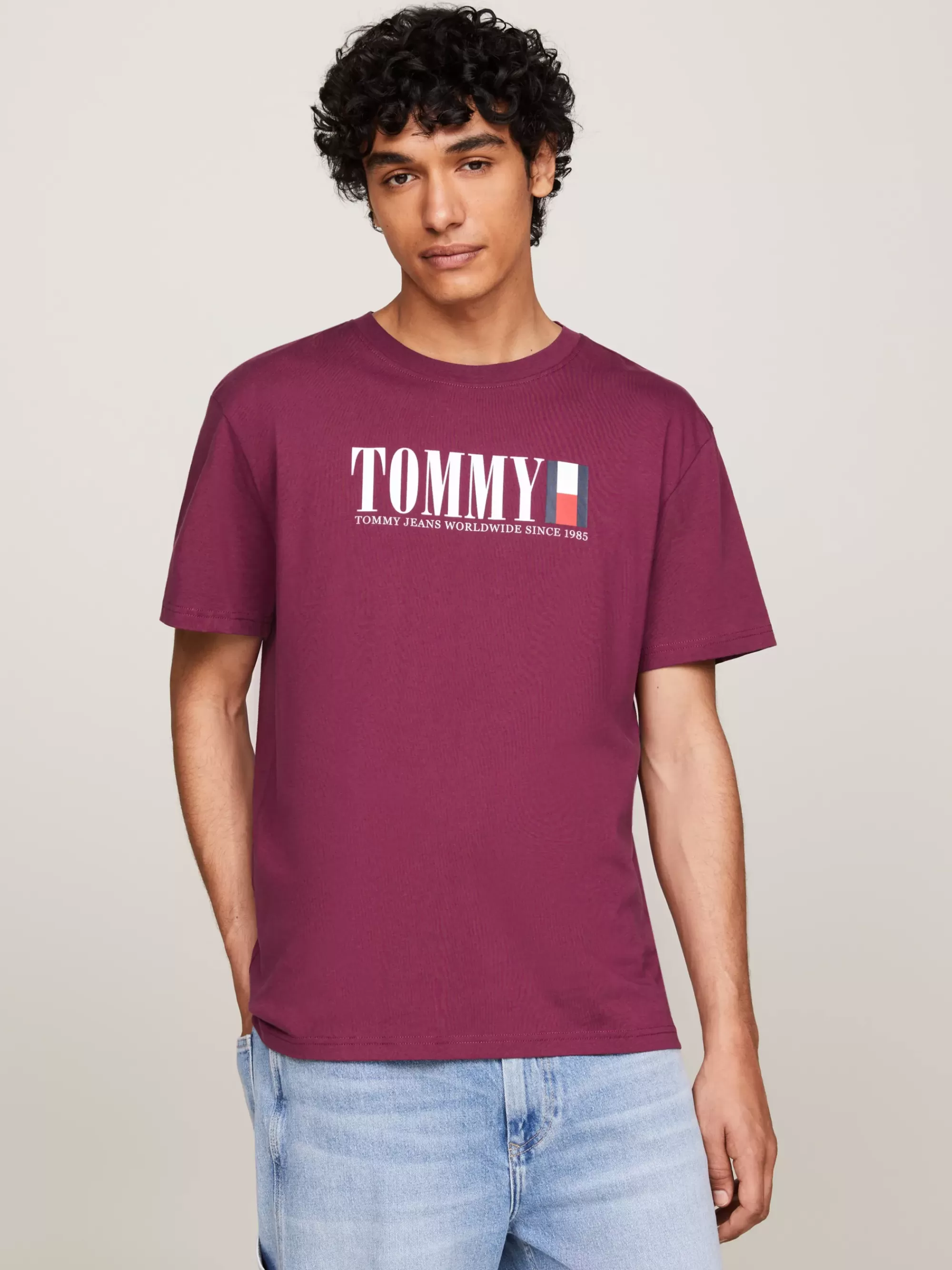 Plus Size Kleding & Inclusieve Maten | T-Shirts*Tommy Hilfiger T-shirt Met Ronde Hals En Tommy-vlaglogo VALLEY GRAPE