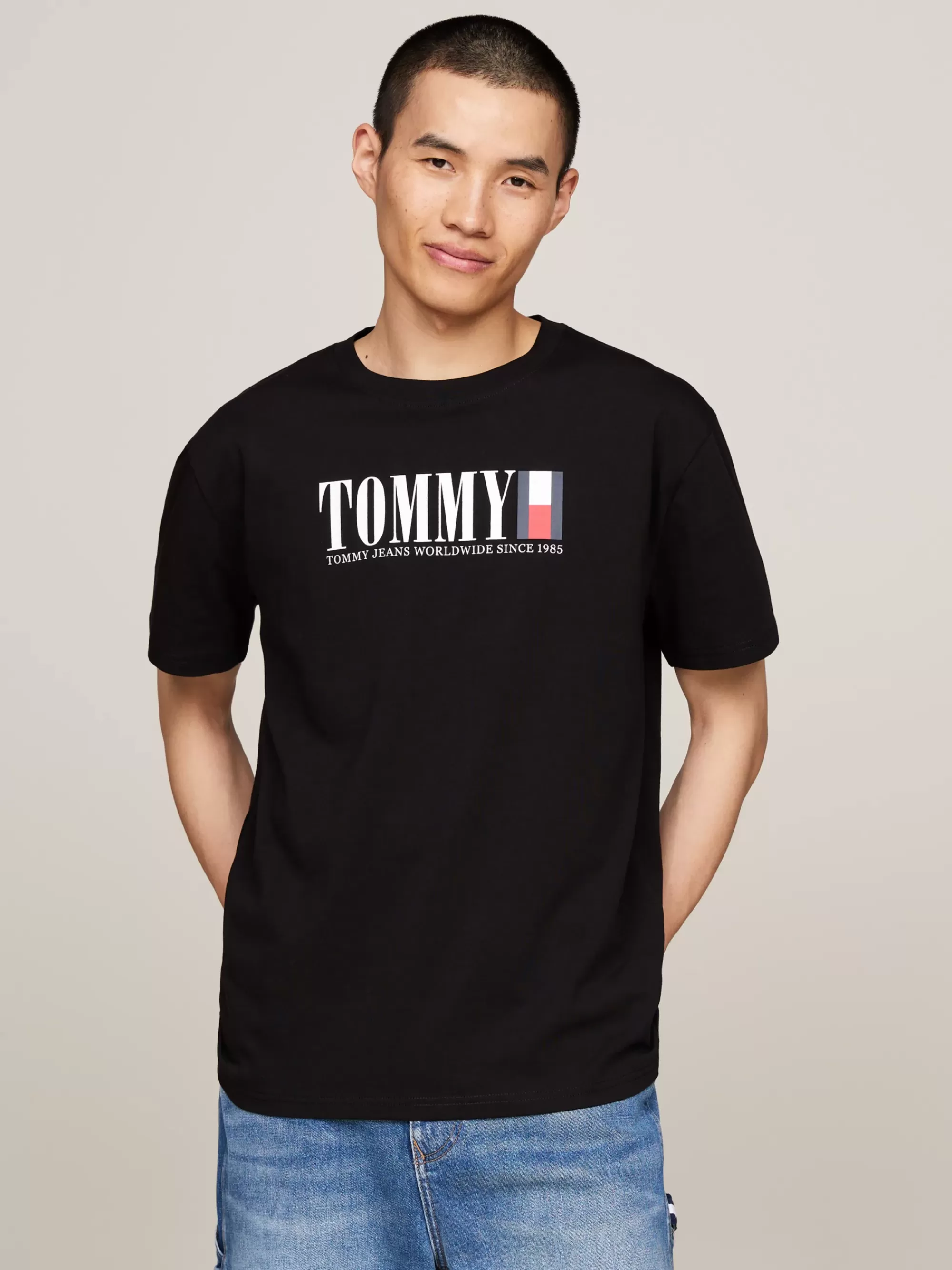 Plus Size Kleding & Inclusieve Maten | T-Shirts*Tommy Hilfiger T-shirt Met Ronde Hals En Tommy-vlaglogo BLACK