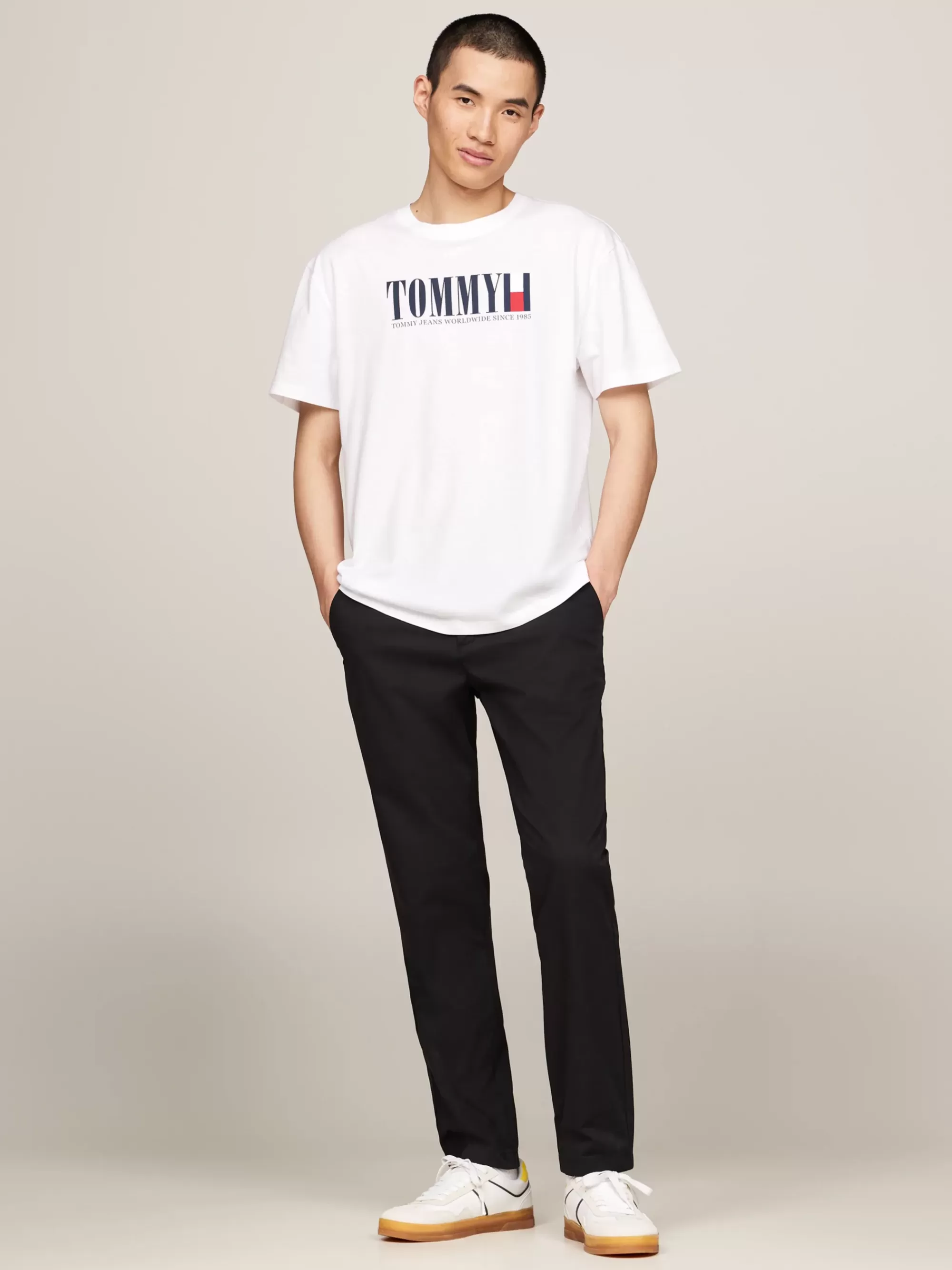 Plus Size Kleding & Inclusieve Maten*Tommy Hilfiger T-shirt Met Ronde Hals En Tommy-vlaglogo WHITE