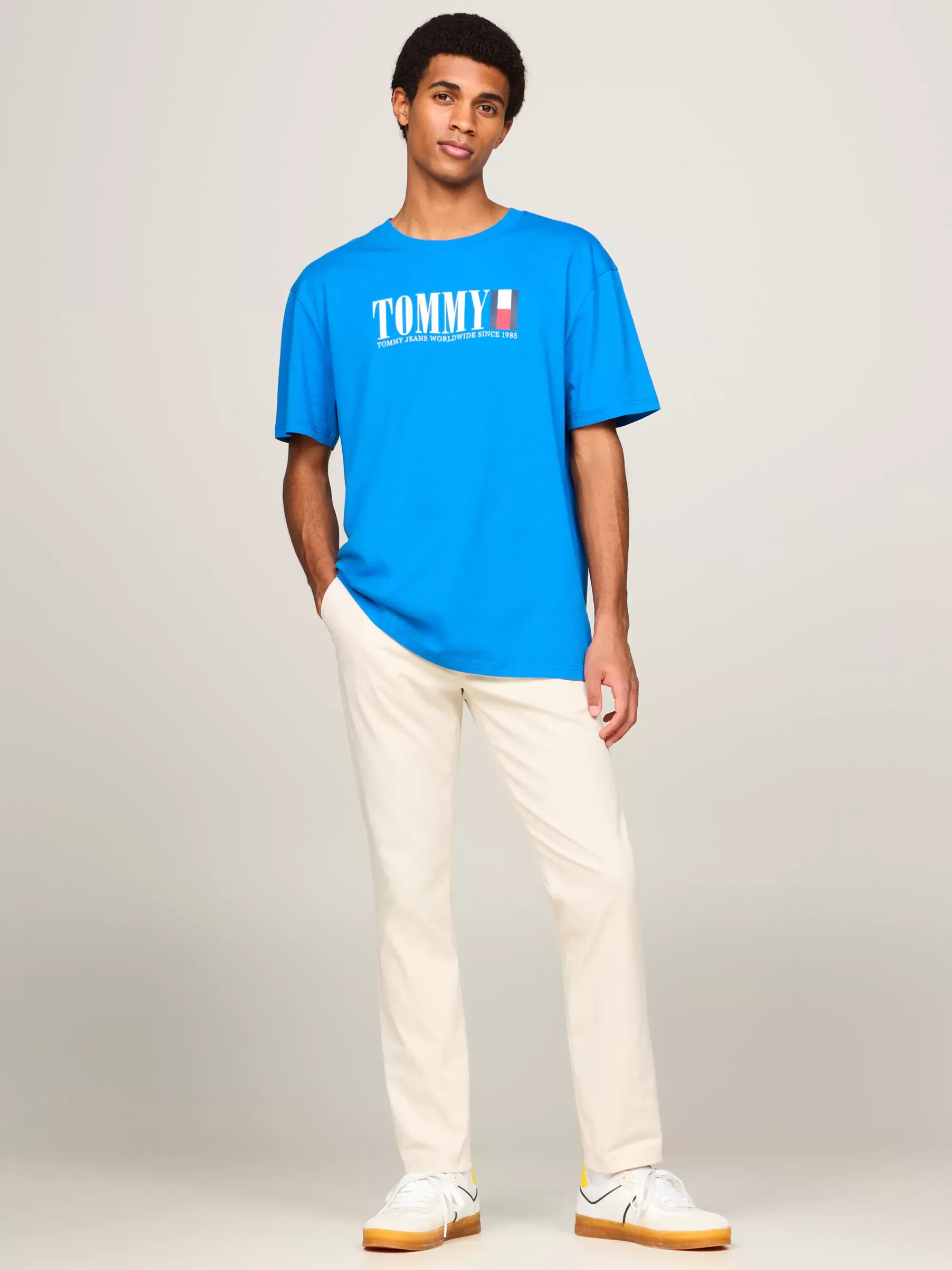 Plus Size Kleding & Inclusieve Maten | T-Shirts*Tommy Hilfiger T-shirt Met Ronde Hals En Tommy-vlaglogo COASTAL COBALT
