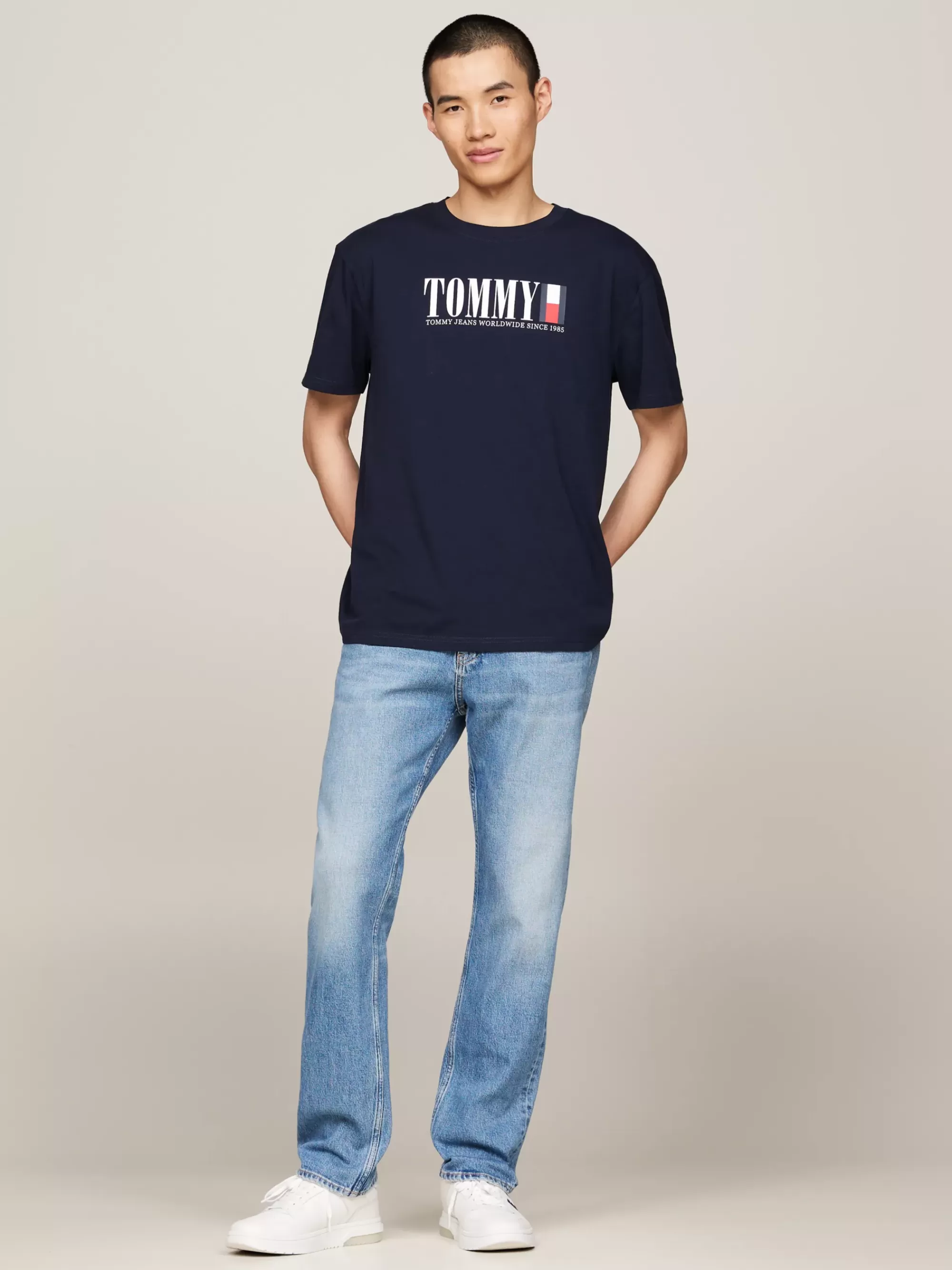 Plus Size Kleding & Inclusieve Maten*Tommy Hilfiger T-shirt Met Ronde Hals En Tommy-vlaglogo DARK NIGHT NAVY