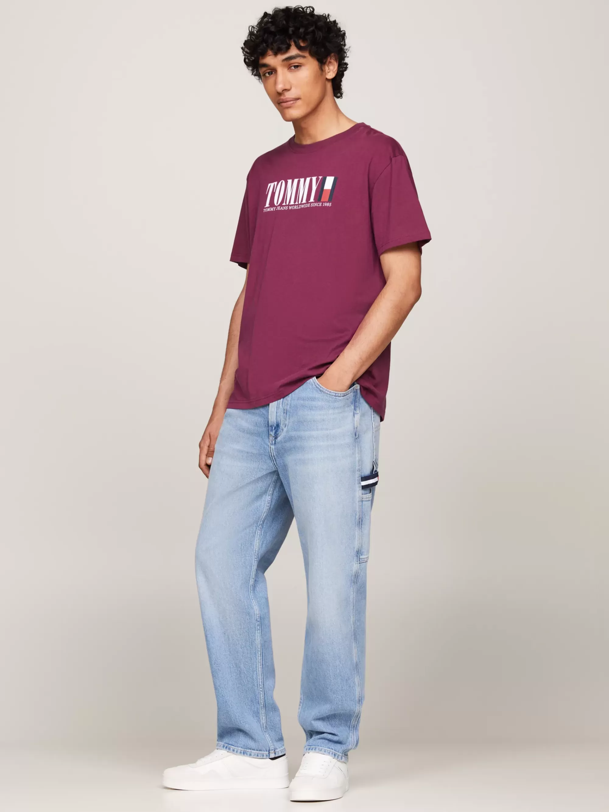 Plus Size Kleding & Inclusieve Maten | T-Shirts*Tommy Hilfiger T-shirt Met Ronde Hals En Tommy-vlaglogo VALLEY GRAPE