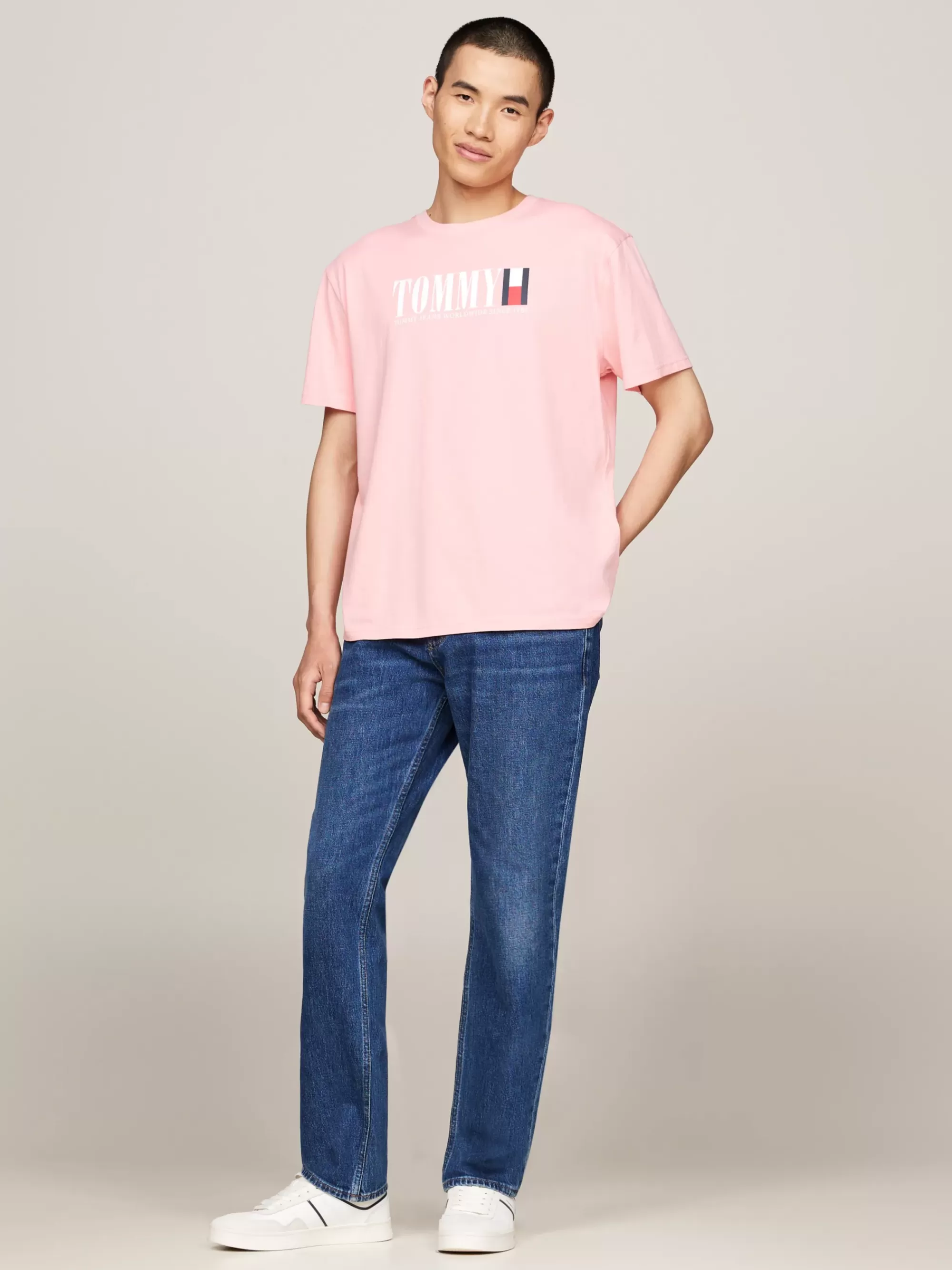 Plus Size Kleding & Inclusieve Maten | T-Shirts*Tommy Hilfiger T-shirt Met Ronde Hals En Tommy-vlaglogo BALLET PINK