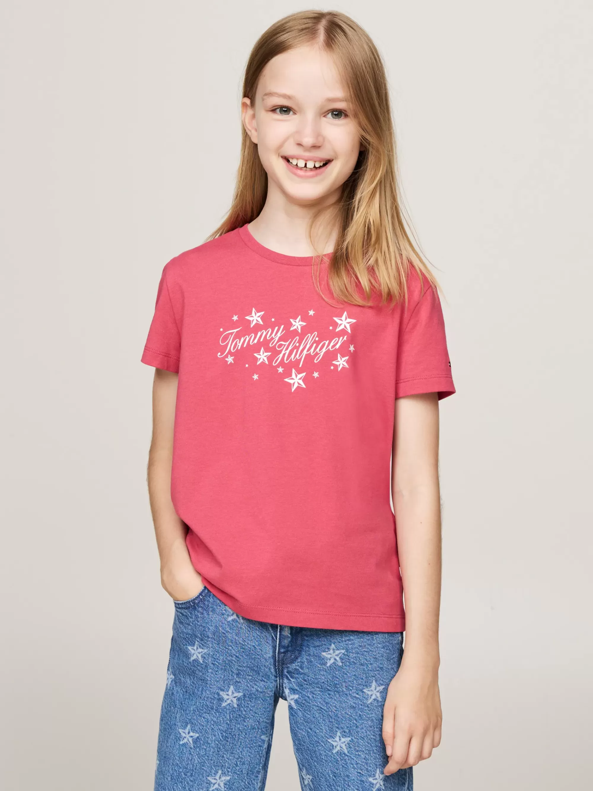 Tops & T-Shirts*Tommy Hilfiger T-shirt Met Scriptlogo HERITAGE PINK