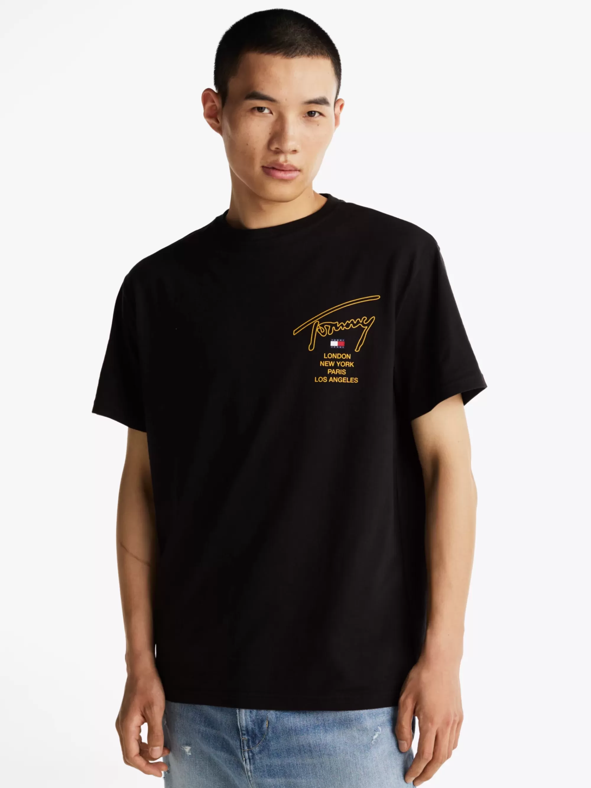 T-Shirts*Tommy Hilfiger T-shirt Met Signature-logo Op De Rug BLACK