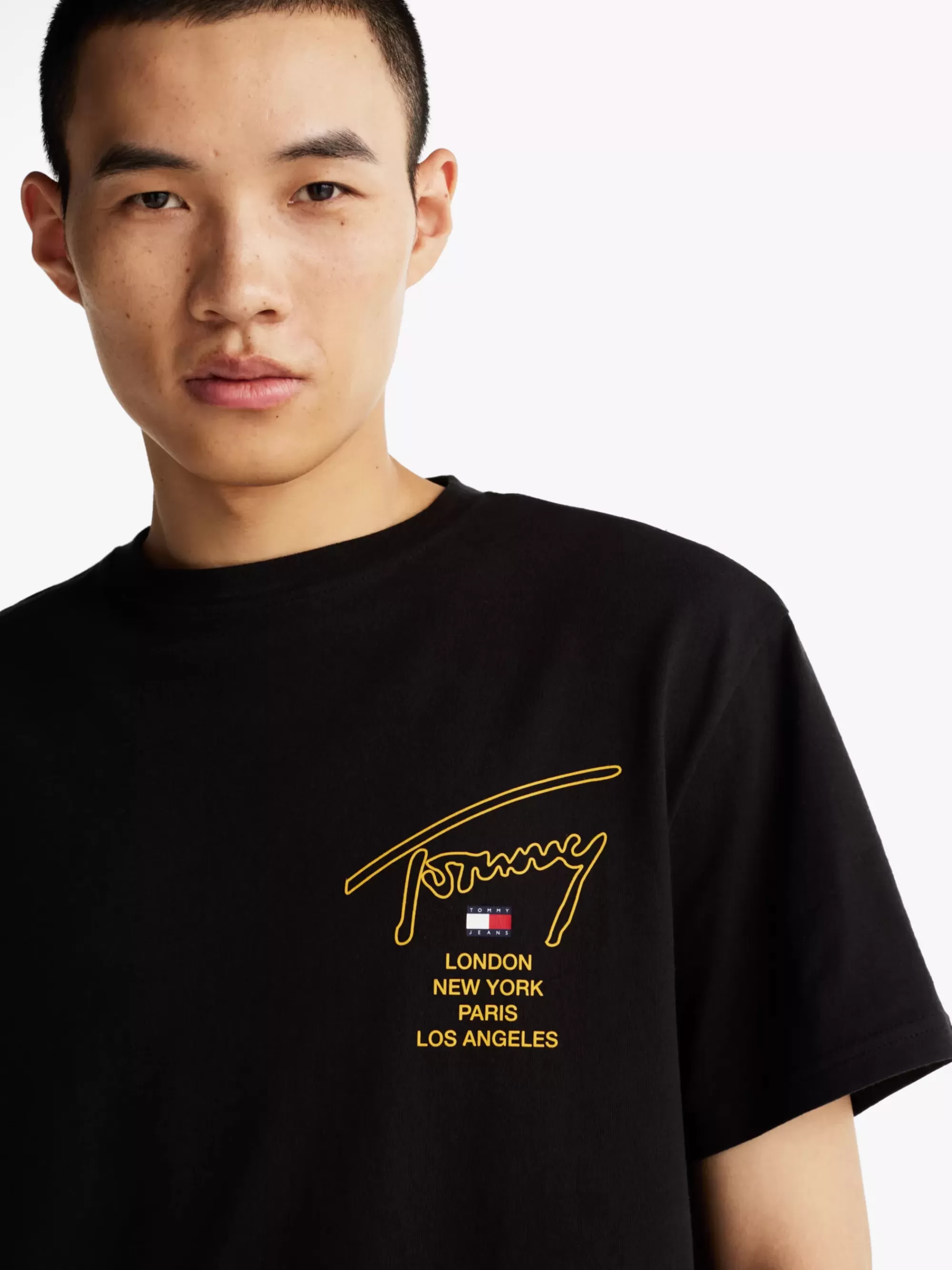 T-Shirts*Tommy Hilfiger T-shirt Met Signature-logo Op De Rug BLACK
