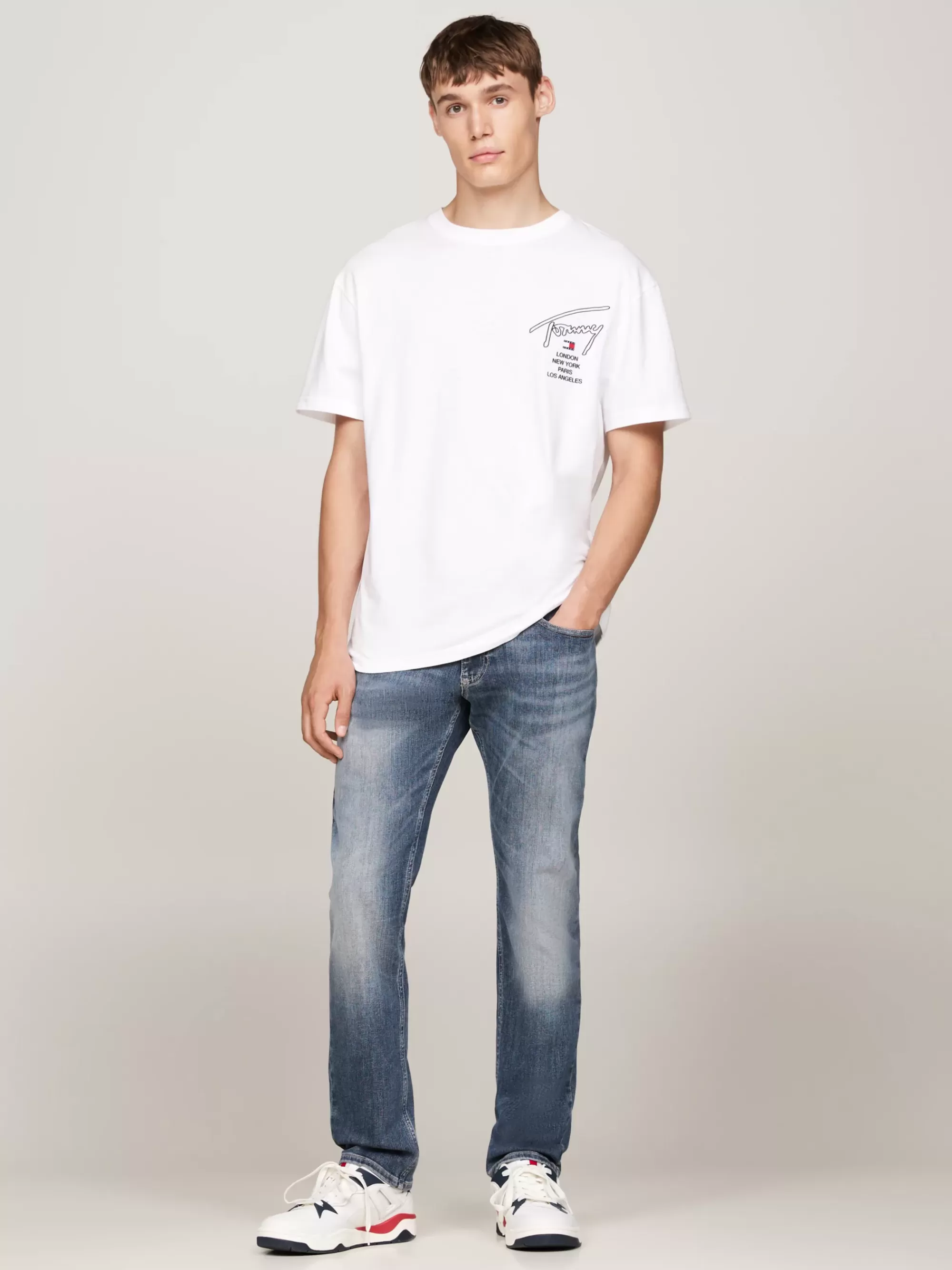 T-Shirts*Tommy Hilfiger T-shirt Met Signature-logo Op De Rug WHITE
