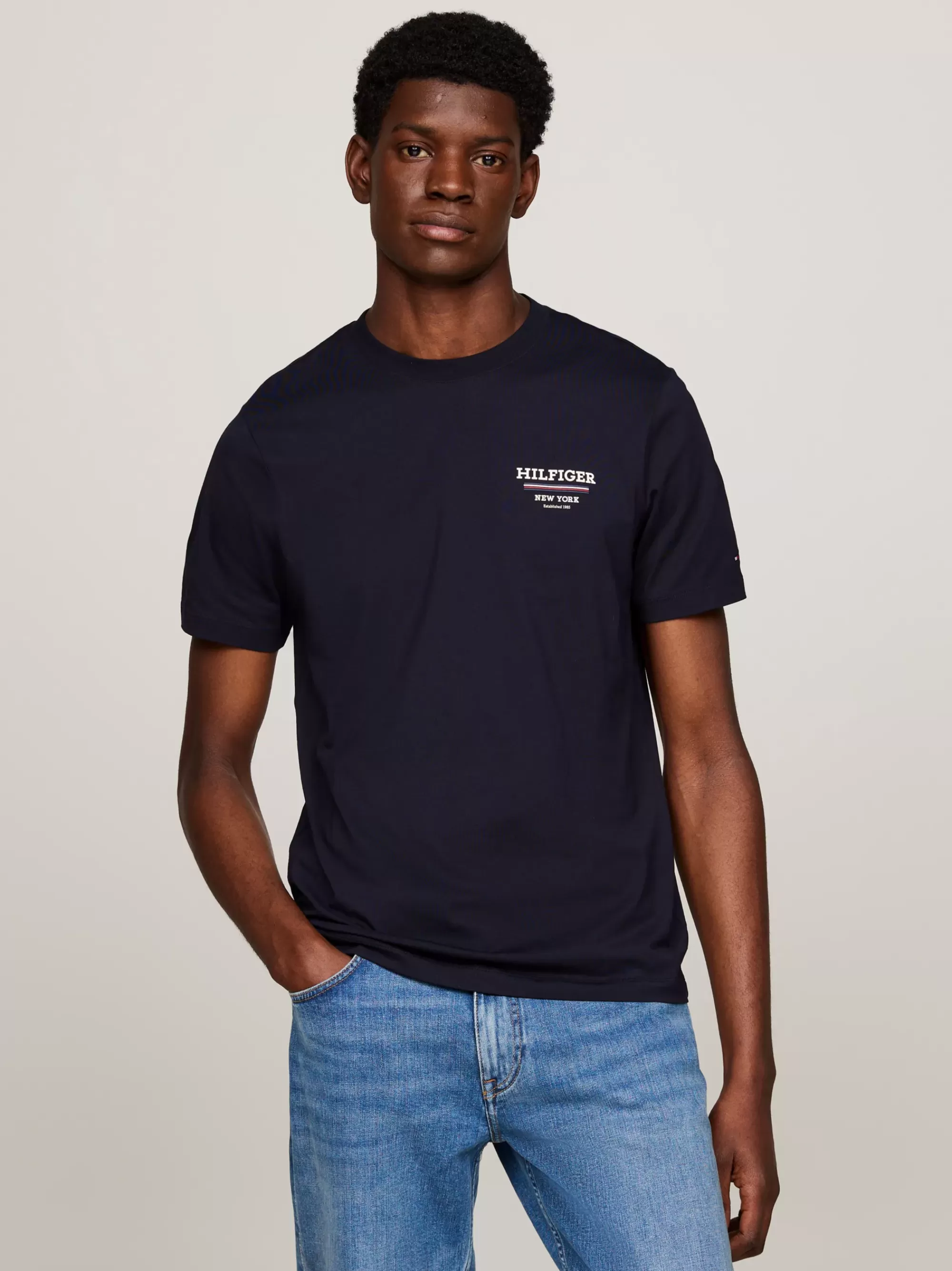 T-Shirts*Tommy Hilfiger T-shirt Met Signature-streep DESERT SKY