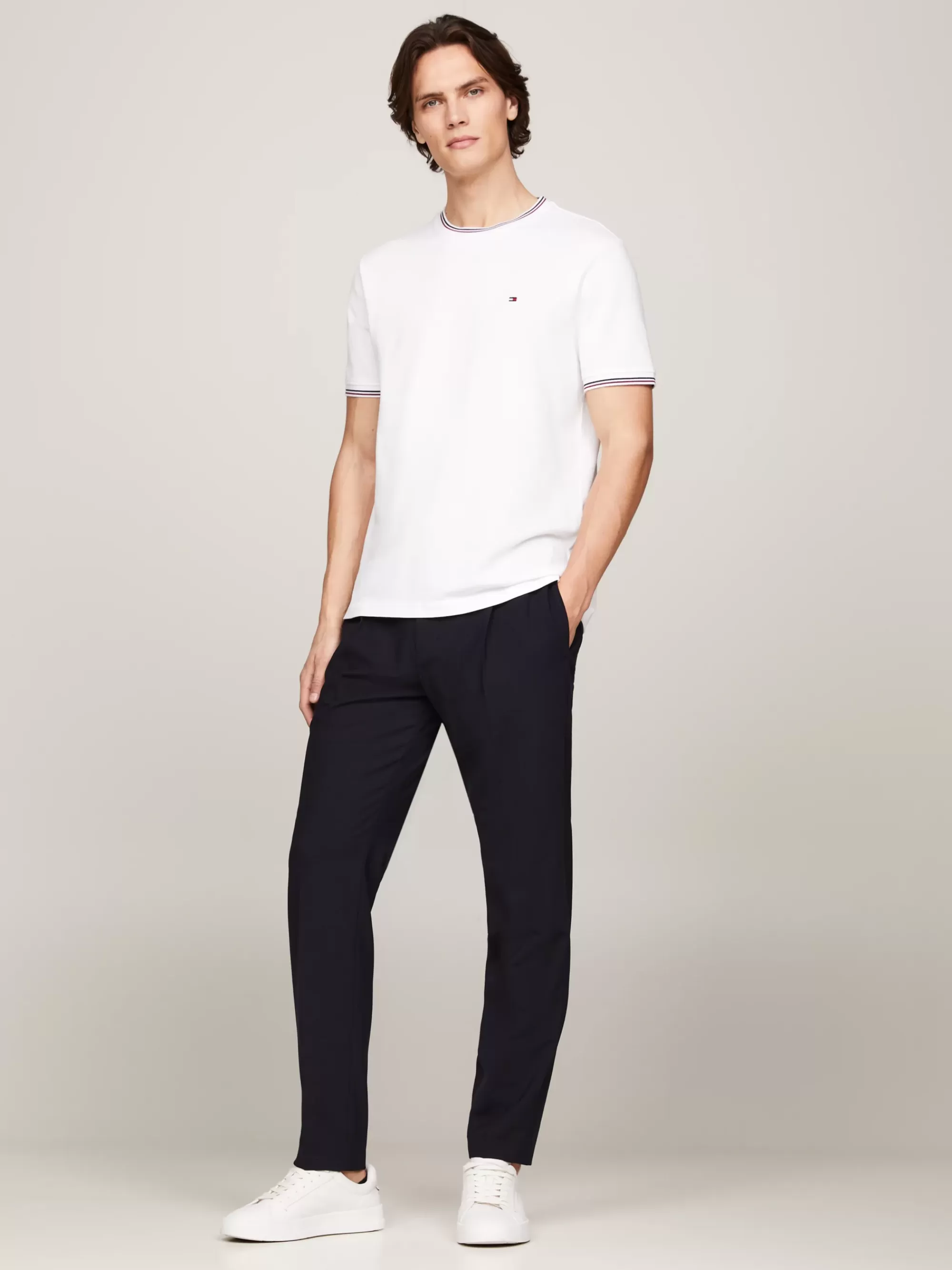 T-Shirts*Tommy Hilfiger T-shirt Met Signature-streep WHITE