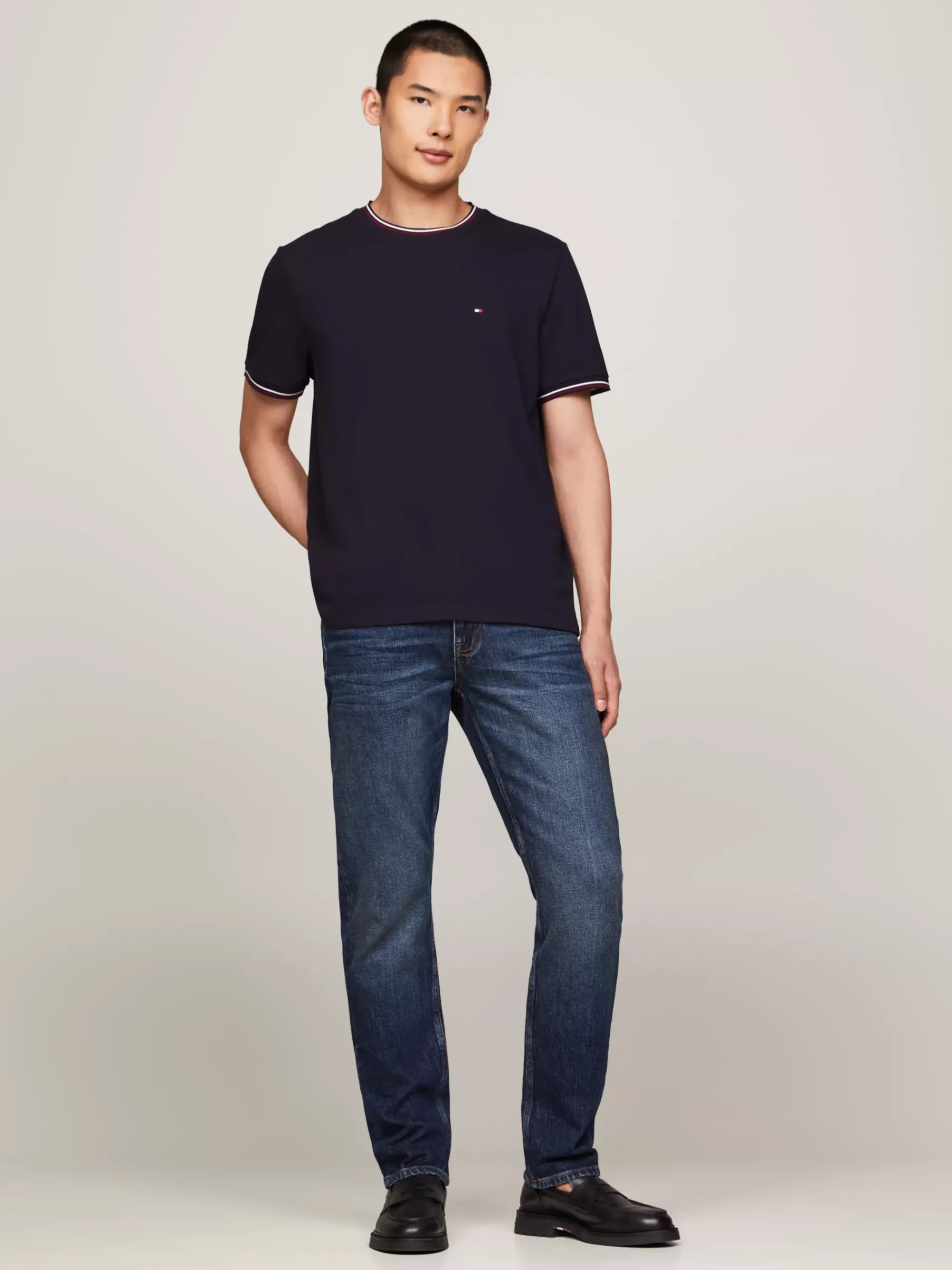 T-Shirts*Tommy Hilfiger T-shirt Met Signature-streep DESERT SKY