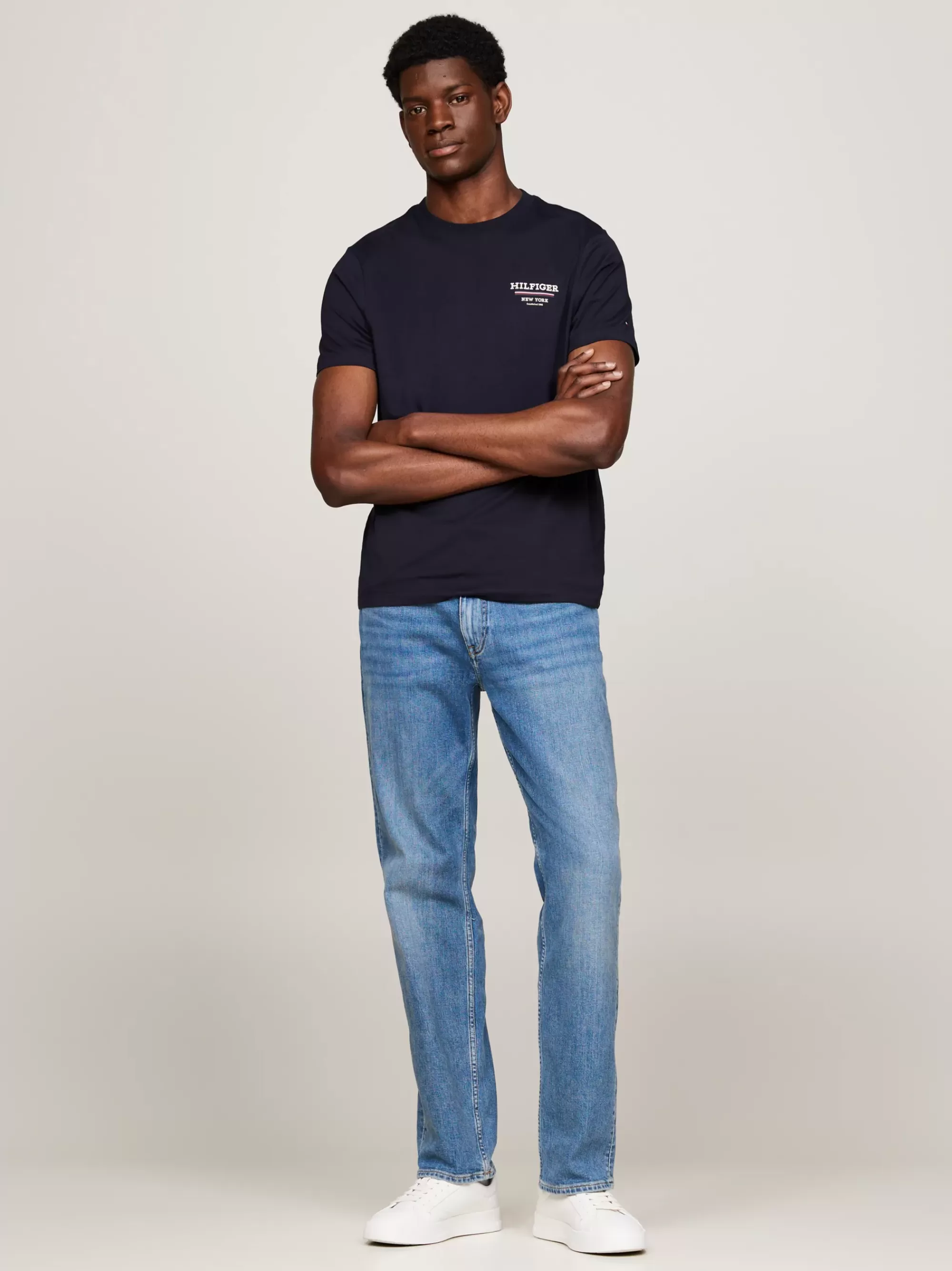 T-Shirts*Tommy Hilfiger T-shirt Met Signature-streep DESERT SKY