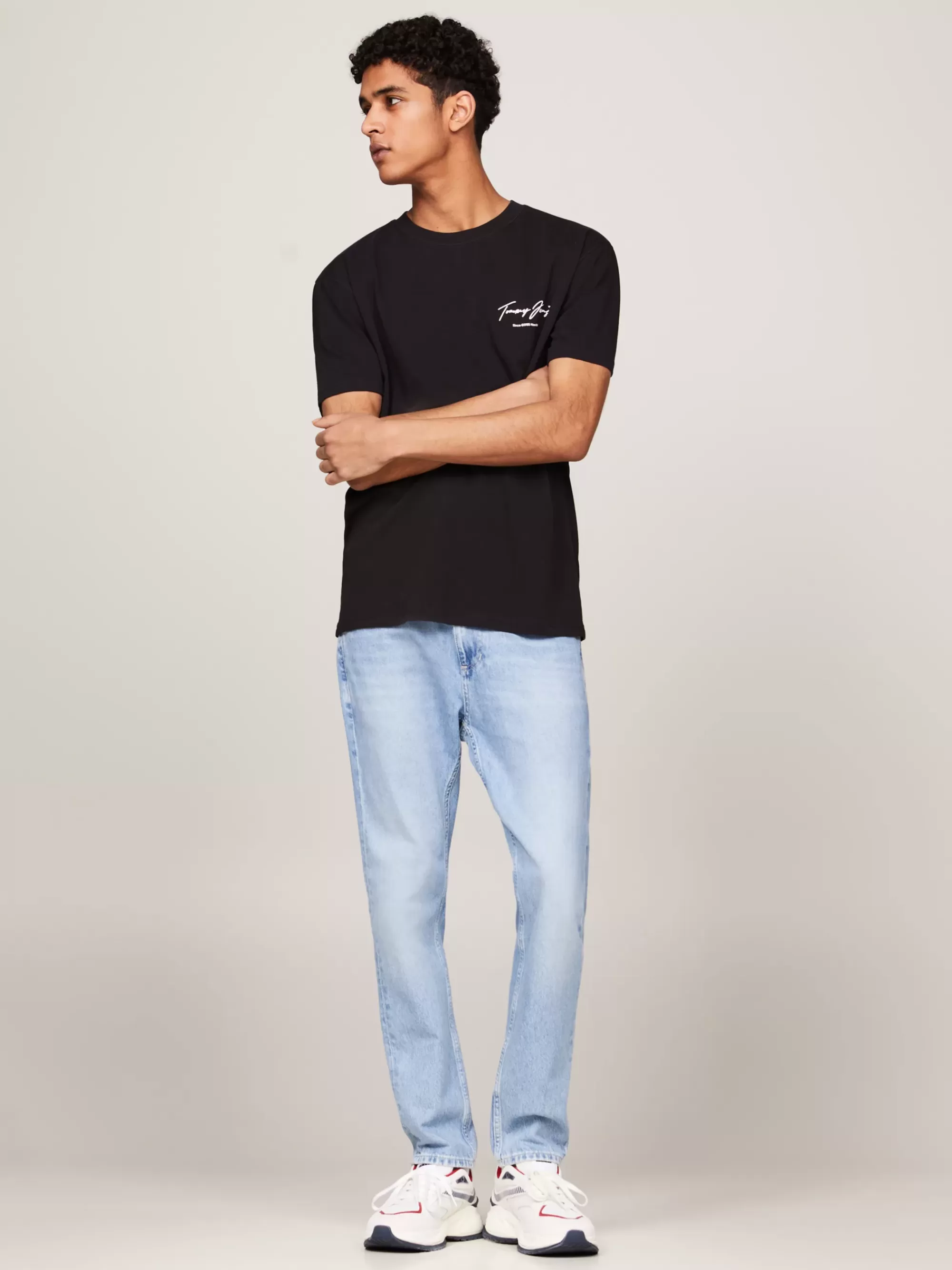 T-Shirts | Plus Size Kleding & Inclusieve Maten*Tommy Hilfiger T-shirt Met Tommy-vlaglogo Op De Rug BLACK