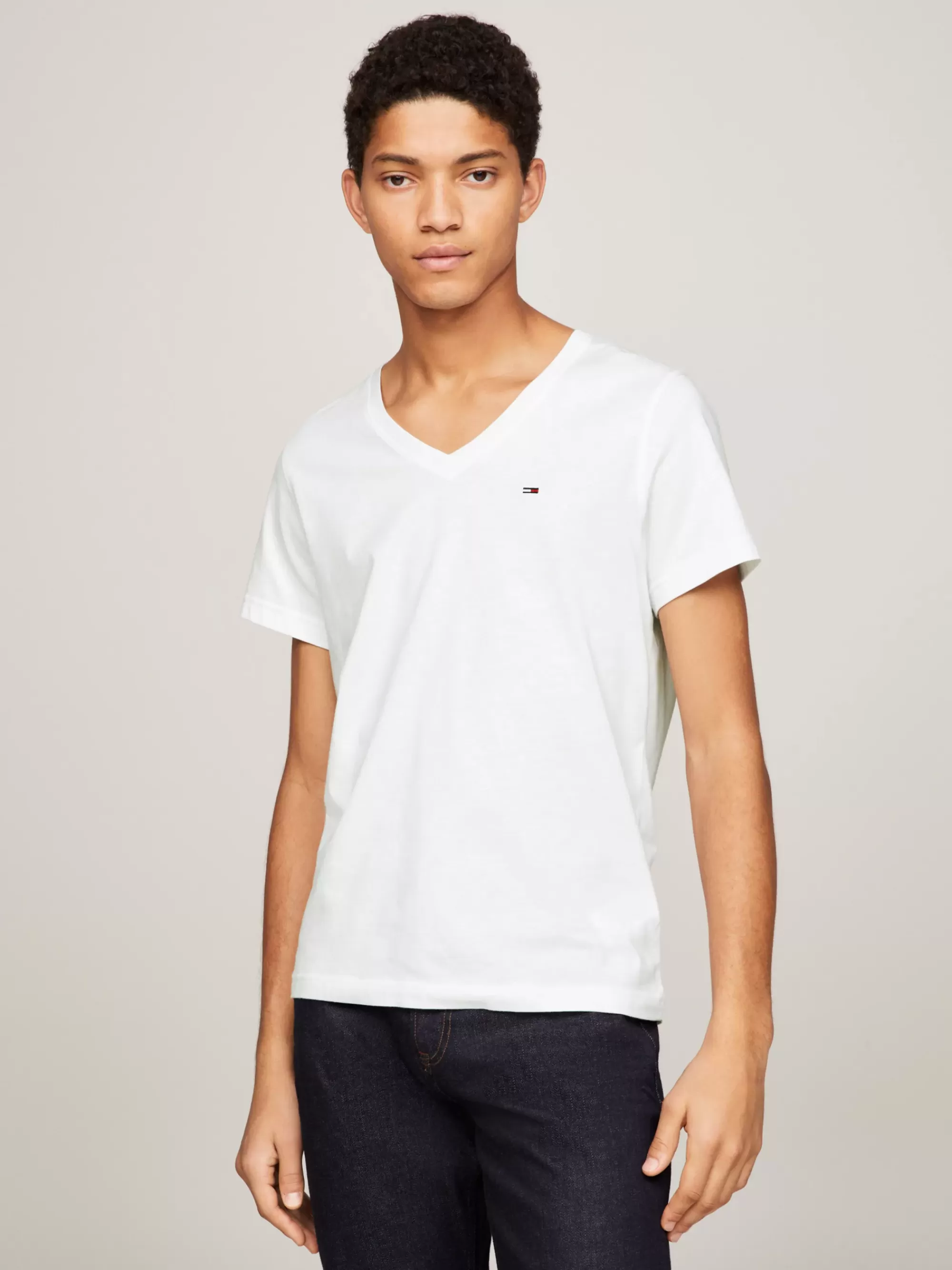 T-Shirts*Tommy Hilfiger T-shirt Met V-hals CLASSIC WHITE