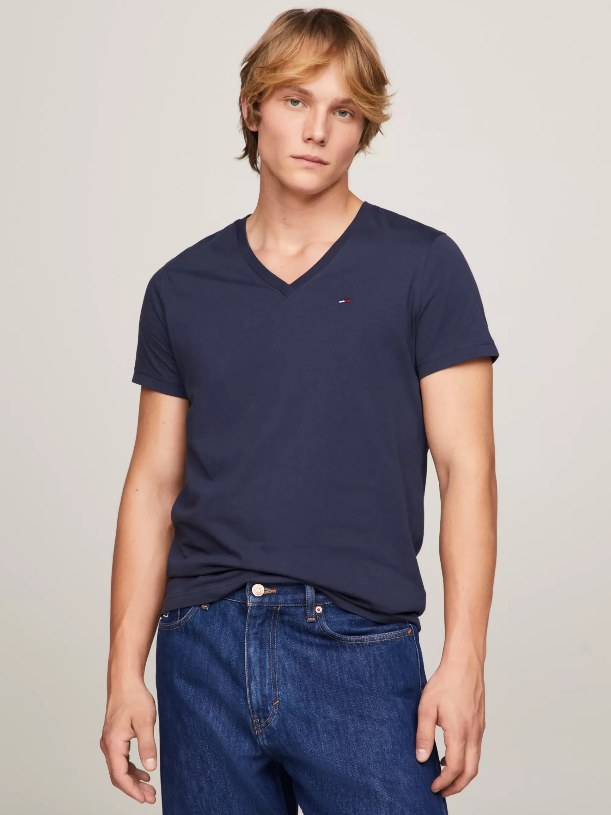 T-Shirts*Tommy Hilfiger T-shirt Met V-hals BLACK IRIS