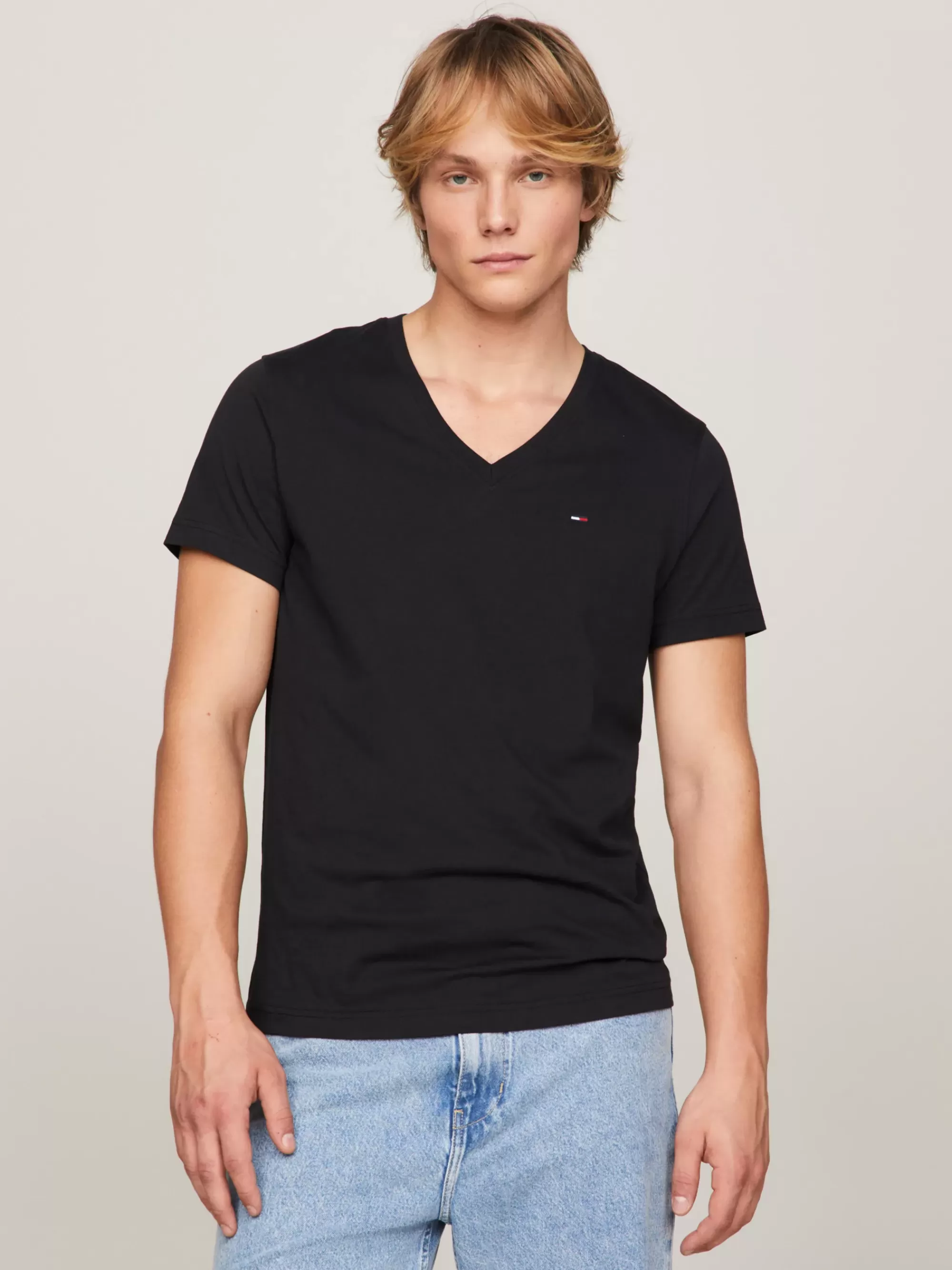 T-Shirts*Tommy Hilfiger T-shirt Met V-hals TOMMY BLACK