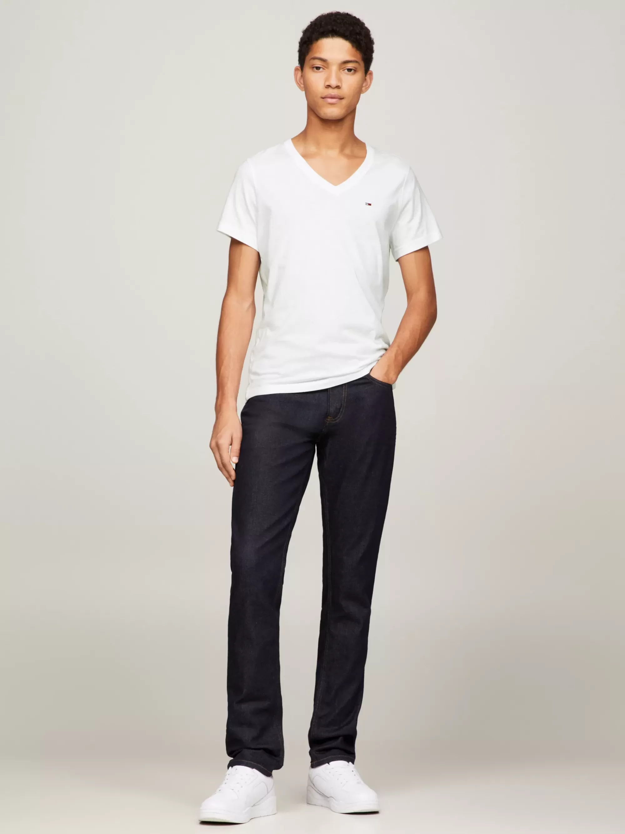 T-Shirts*Tommy Hilfiger T-shirt Met V-hals CLASSIC WHITE