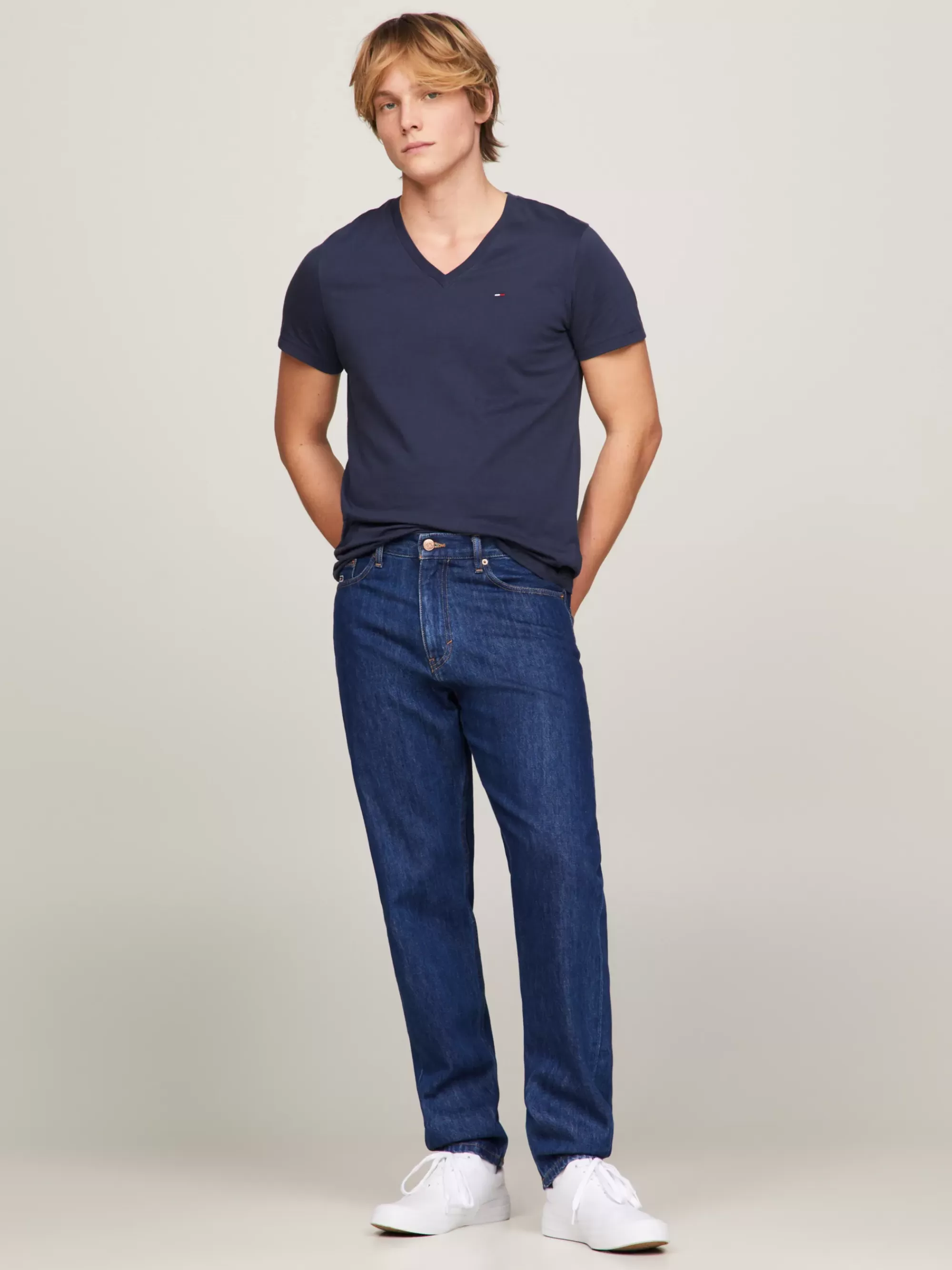 T-Shirts*Tommy Hilfiger T-shirt Met V-hals BLACK IRIS