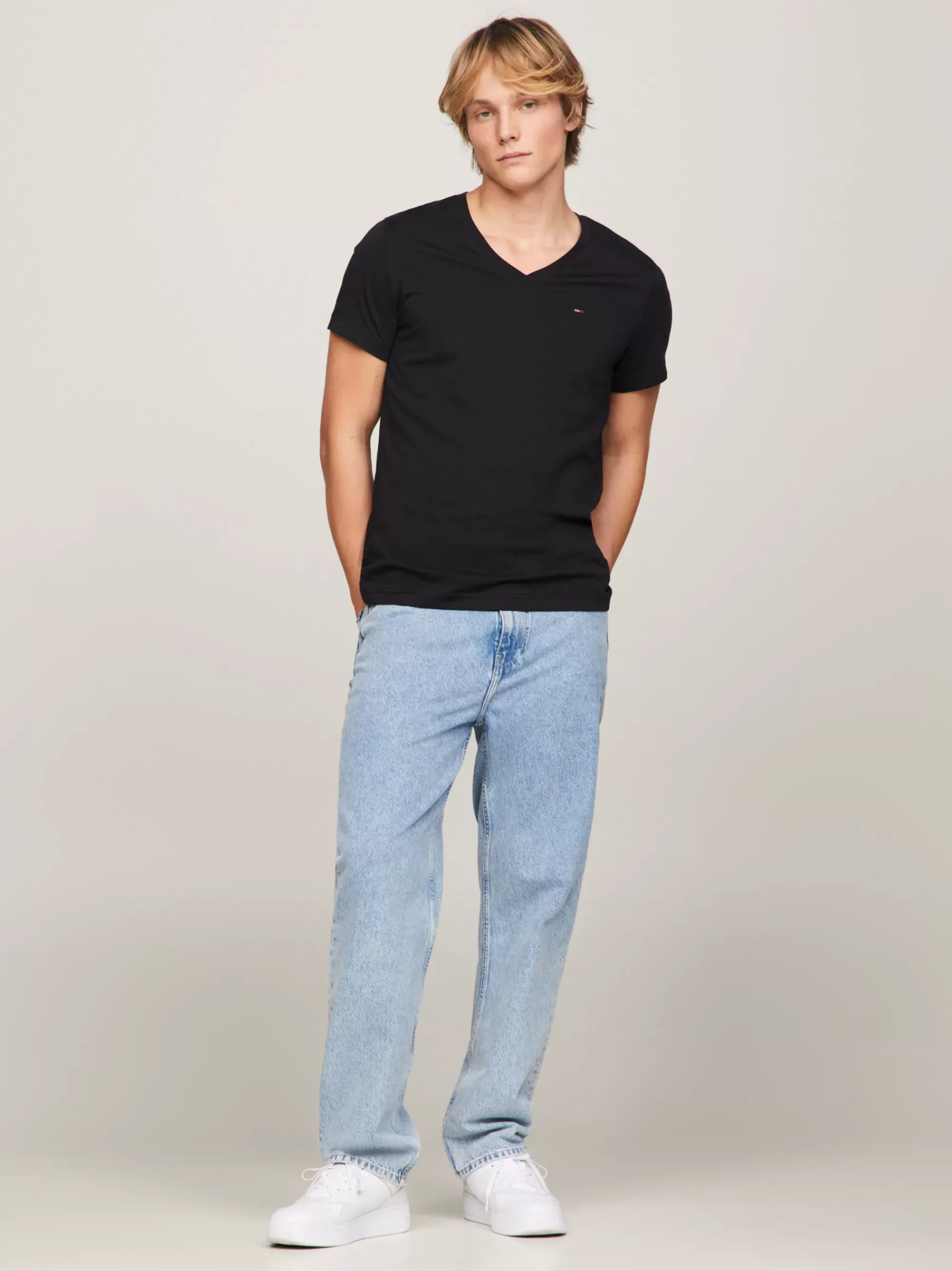 T-Shirts*Tommy Hilfiger T-shirt Met V-hals TOMMY BLACK