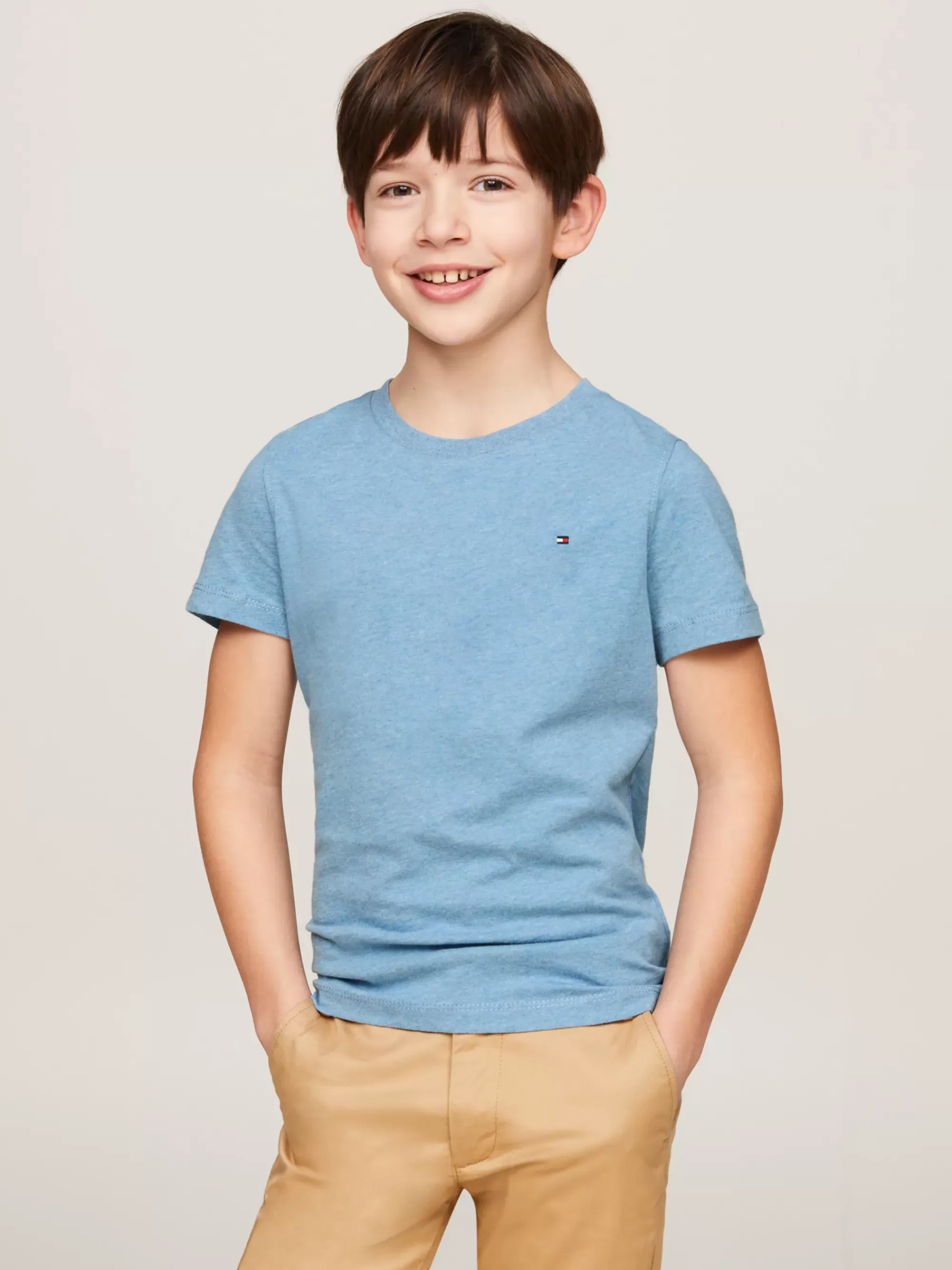 T-Shirts & Polo's*Tommy Hilfiger T-shirt Van Biologisch Katoen DARK ALLURE HEATHER