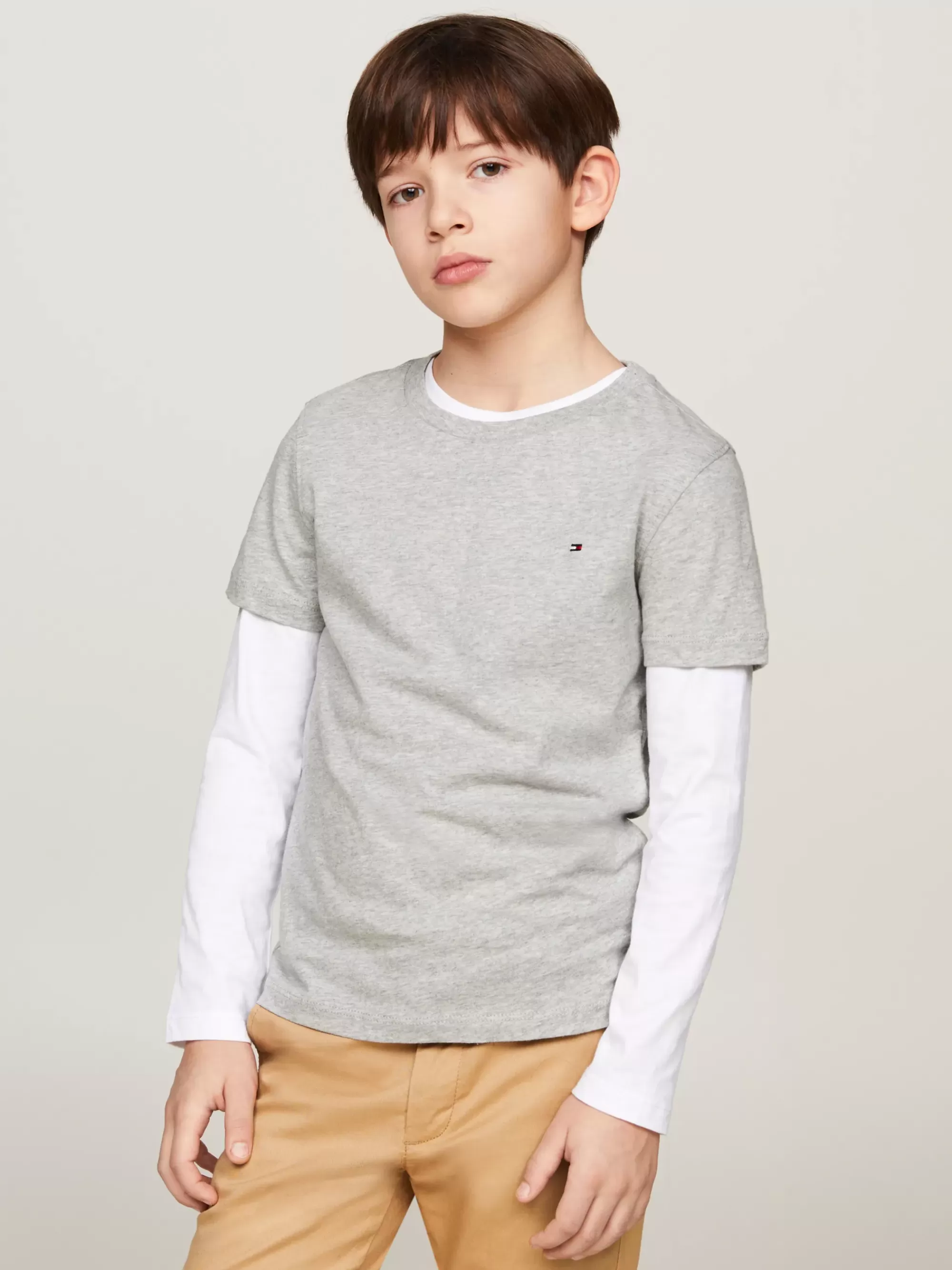T-Shirts & Polo's*Tommy Hilfiger T-shirt Van Biologisch Katoen GREY HEATHER