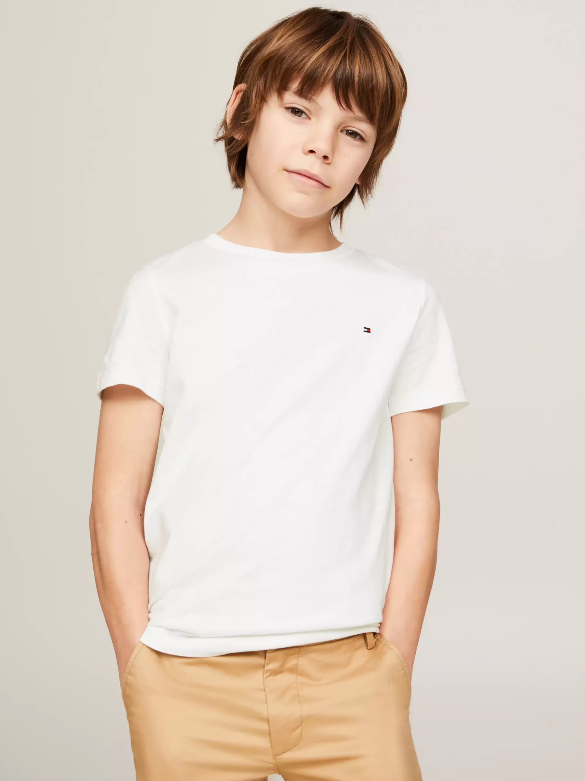 T-Shirts & Polo's*Tommy Hilfiger T-shirt Van Biologisch Katoen BRIGHT WHITE