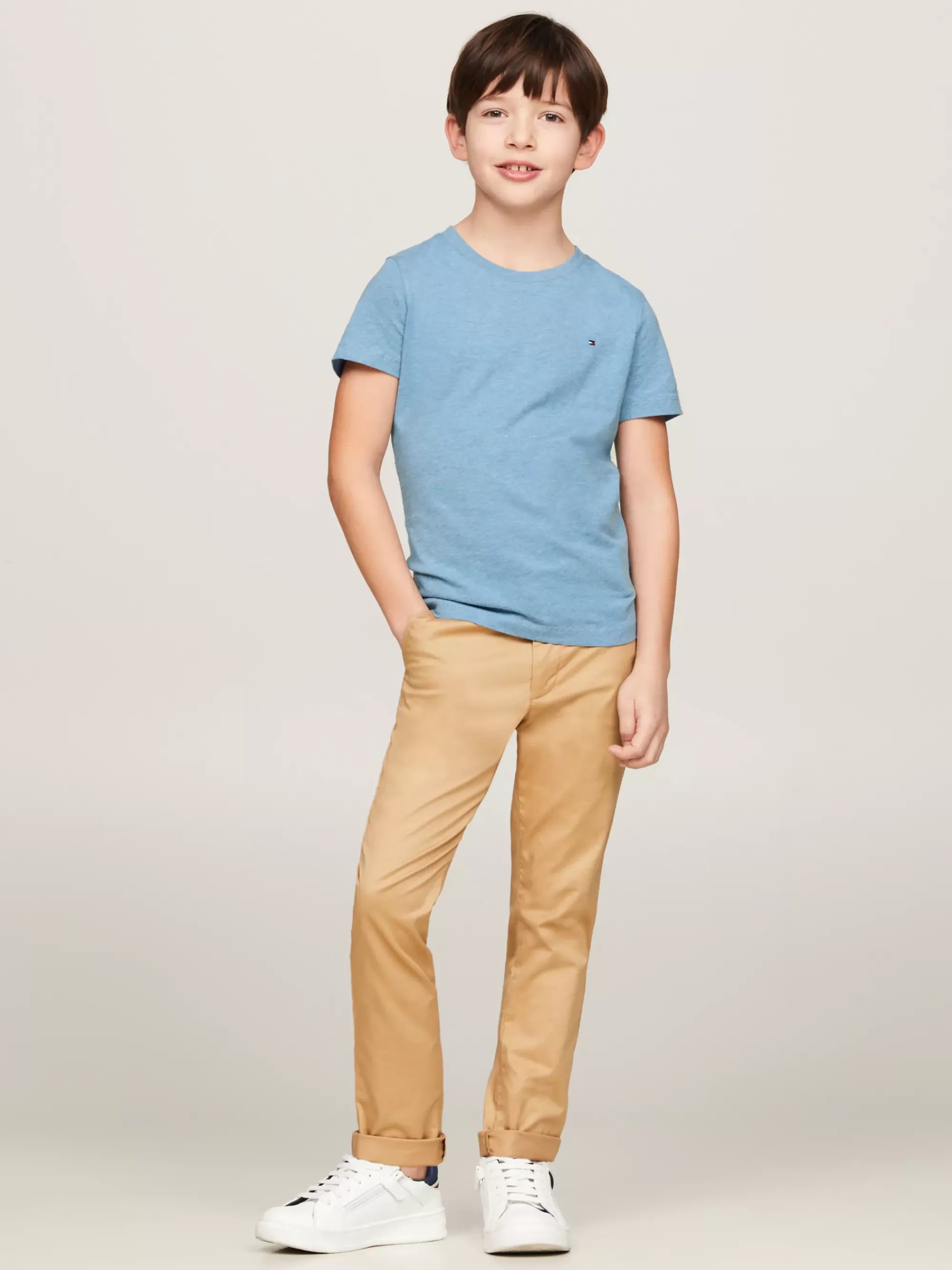 T-Shirts & Polo's*Tommy Hilfiger T-shirt Van Biologisch Katoen DARK ALLURE HEATHER
