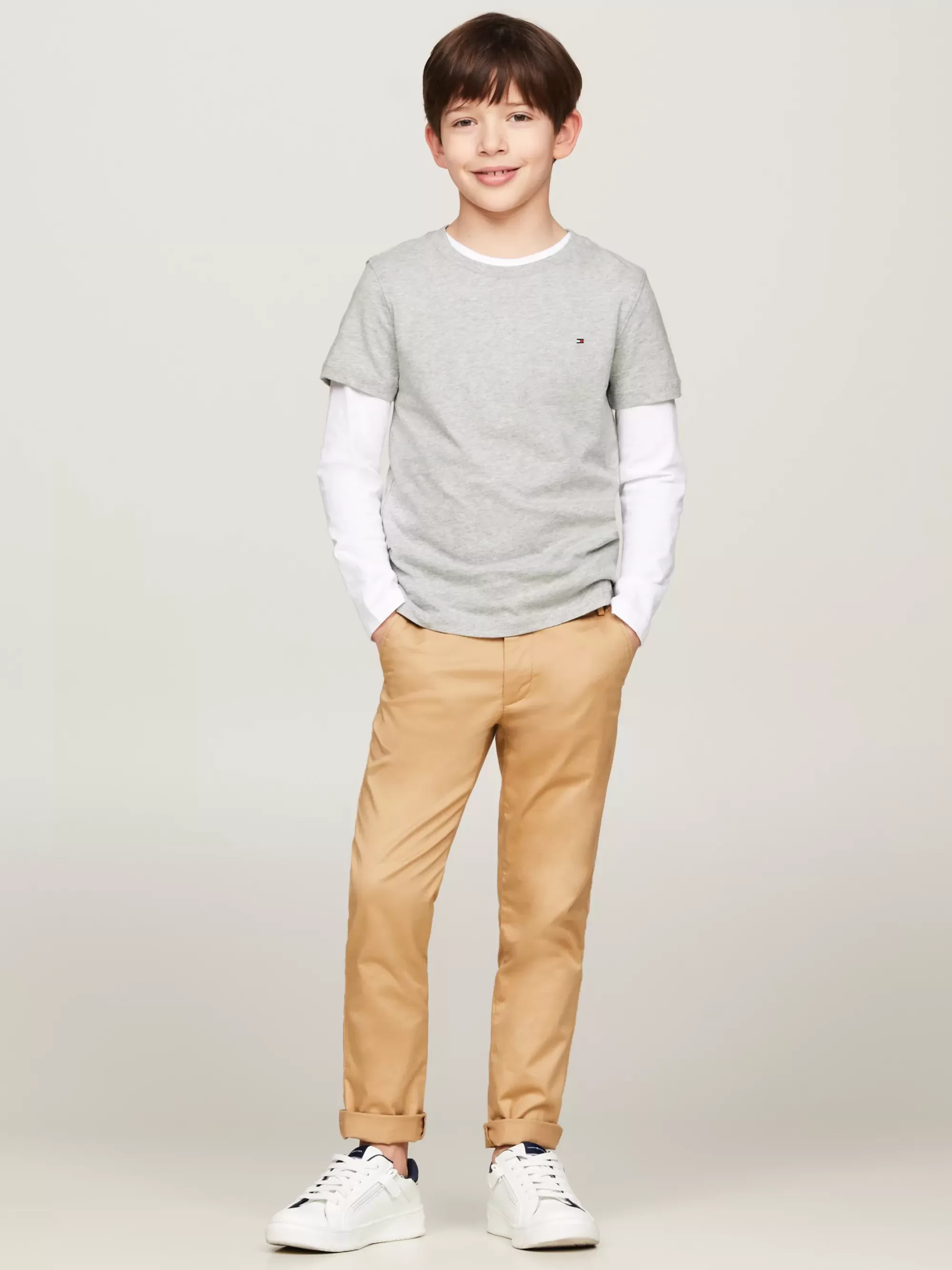 T-Shirts & Polo's*Tommy Hilfiger T-shirt Van Biologisch Katoen GREY HEATHER