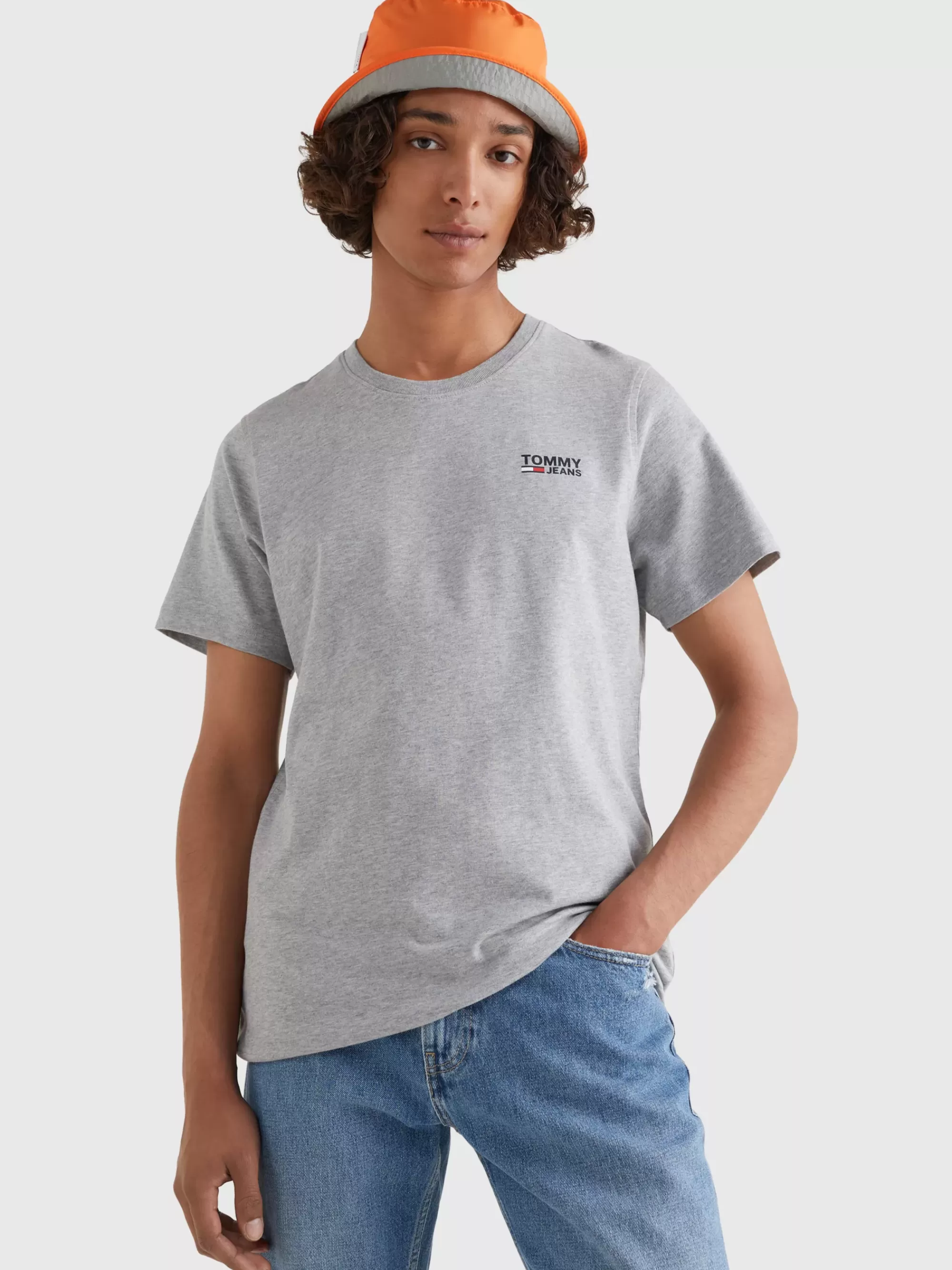 T-Shirts*Tommy Hilfiger T-shirt Van Biologisch Katoen Met Logo LT GREY HTR