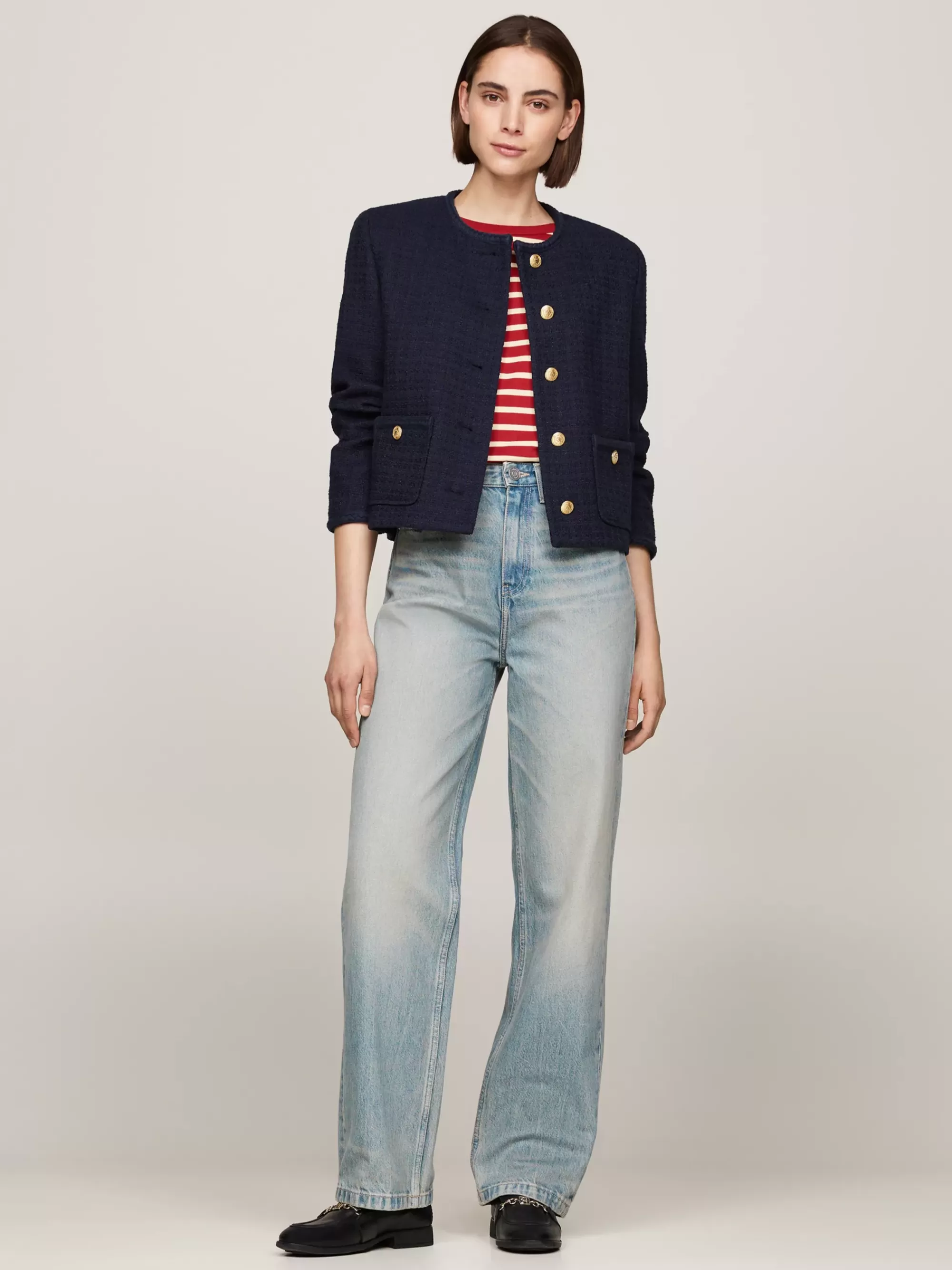Jassen & Jacks | Wollen Jassen*Tommy Hilfiger Tweed Jack Met Metallic Details DESERT SKY