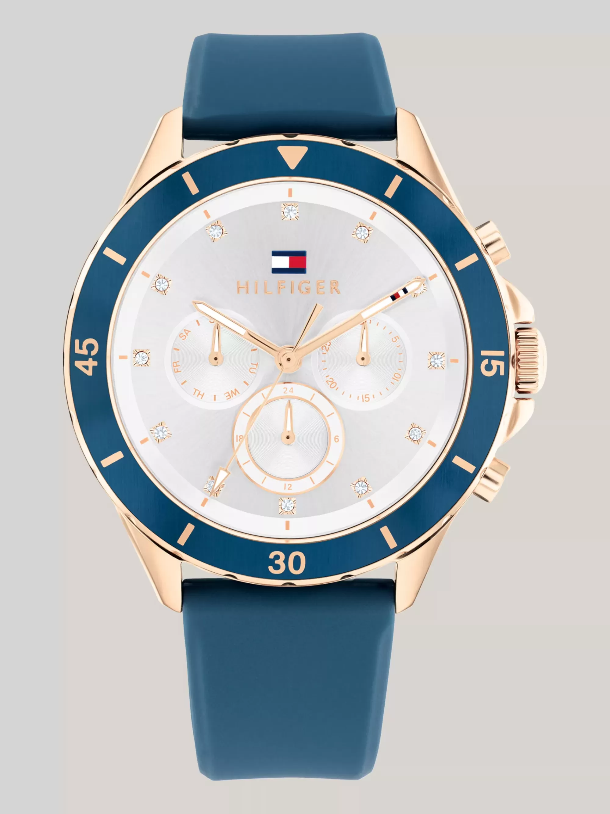Horloges*Tommy Hilfiger Tweekleurig Roestvrijstalen Horloge BLUE