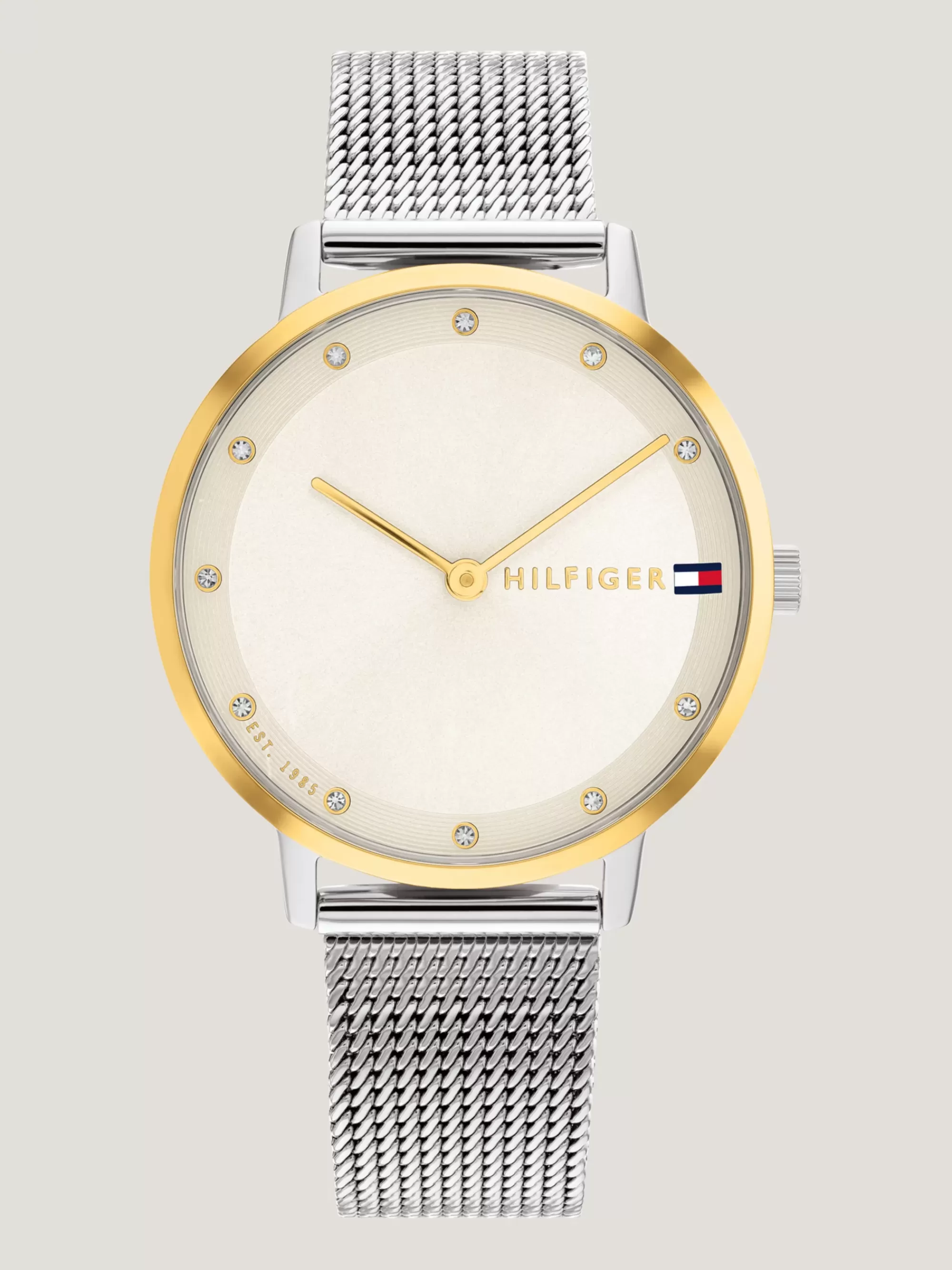 Horloges*Tommy Hilfiger Tweekleurig Verguld Horloge Met Mesh Band TWO TONE