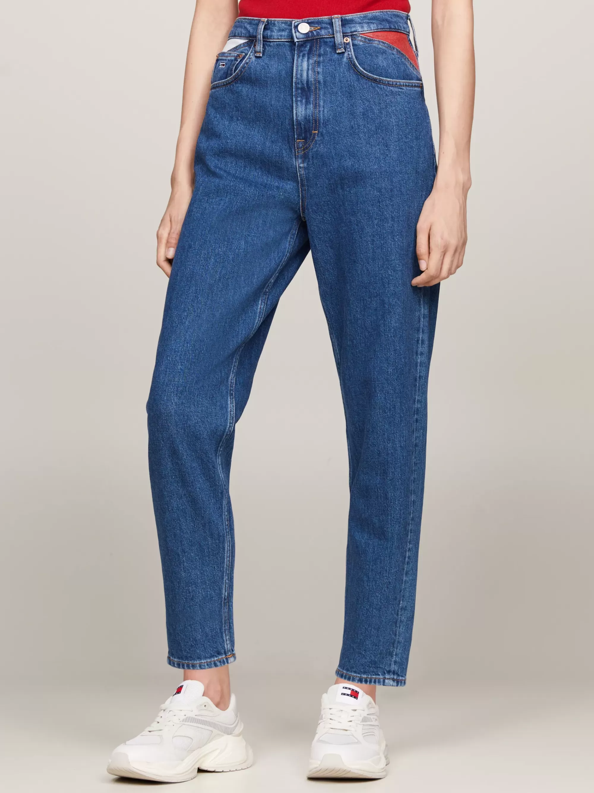 Jeans*Tommy Hilfiger Ultra High Rise Tapered Mom Jeans Met Zakken DENIM MEDIUM