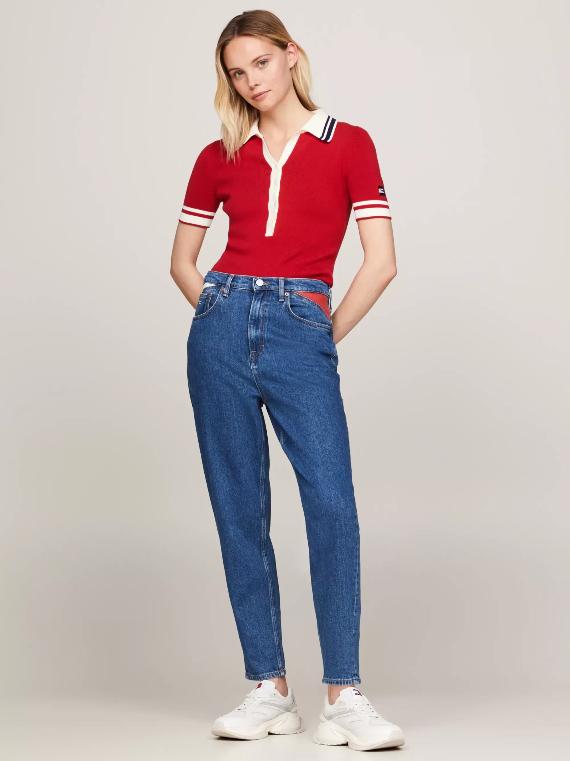 Jeans*Tommy Hilfiger Ultra High Rise Tapered Mom Jeans Met Zakken DENIM MEDIUM