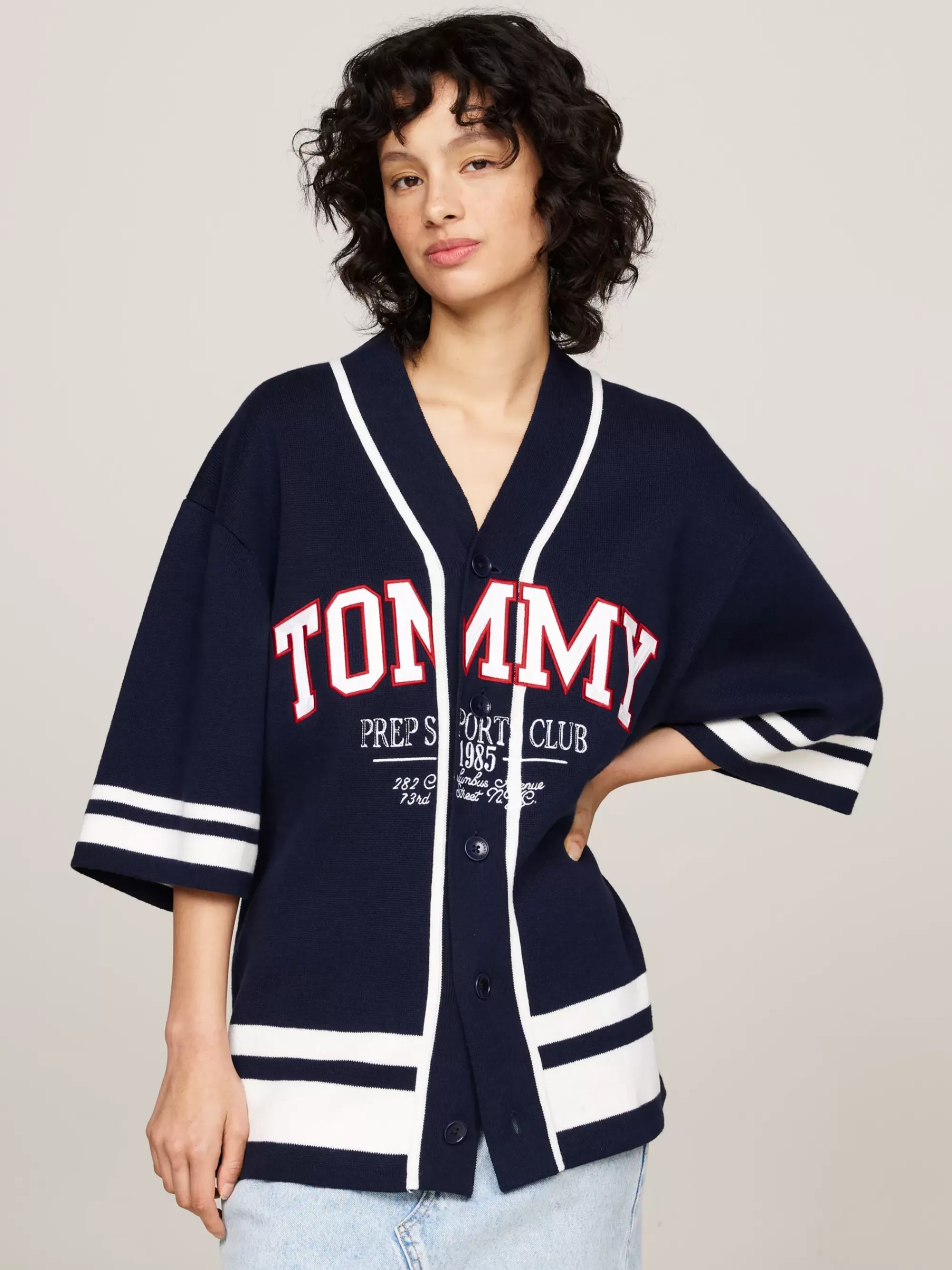 Truien | Truien & Vesten*Tommy Hilfiger Uniseks Gebreid Baseballshirt Met Logo EMPIRE NAVY