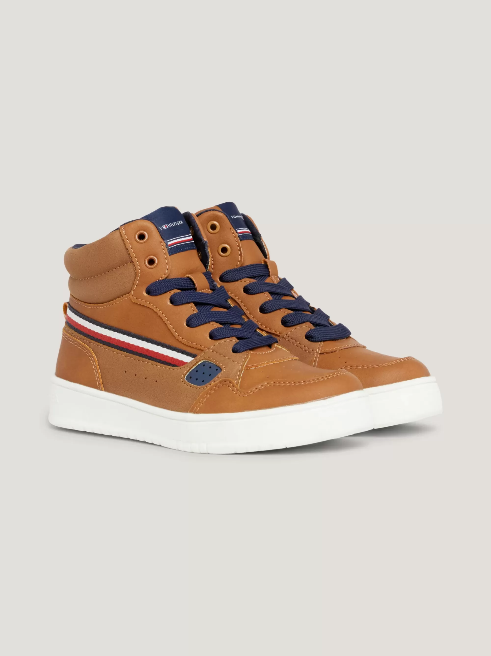 Schoenen & Accessoires | Schoenen & Accessoires*Tommy Hilfiger Uniseks Hoge Sneaker COGNAC