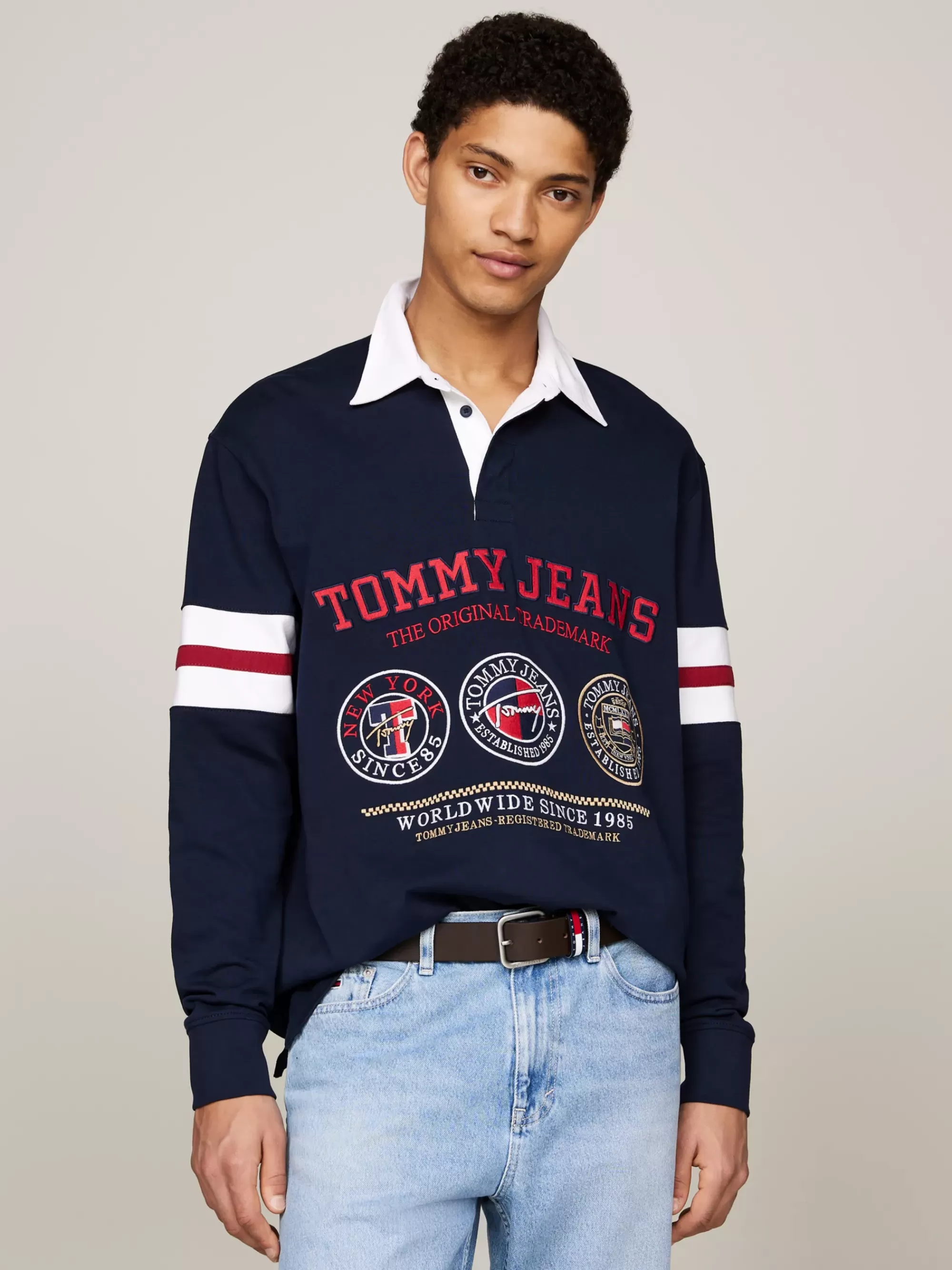 Plus Size Kleding & Inclusieve Maten | Polo's*Tommy Hilfiger Varsity Casual Fit Rugbyshirt DARK NIGHT NAVY
