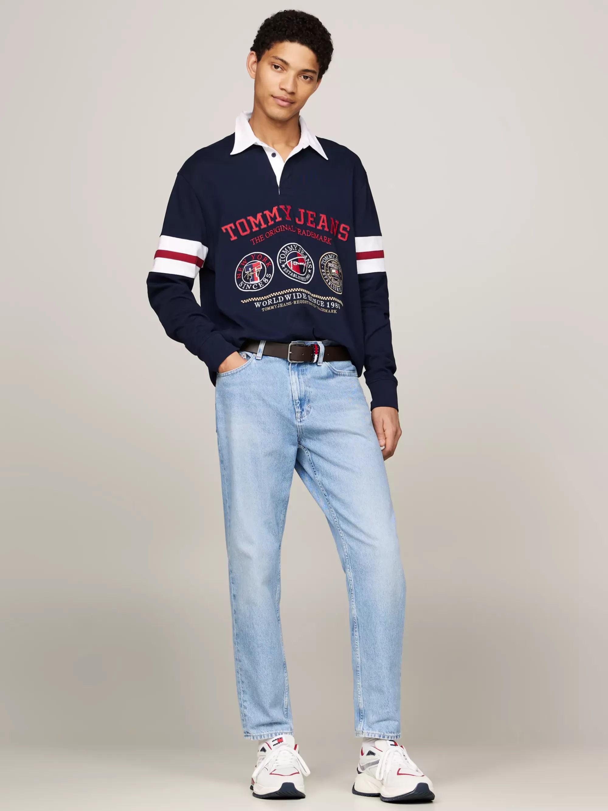 Plus Size Kleding & Inclusieve Maten | Polo's*Tommy Hilfiger Varsity Casual Fit Rugbyshirt DARK NIGHT NAVY