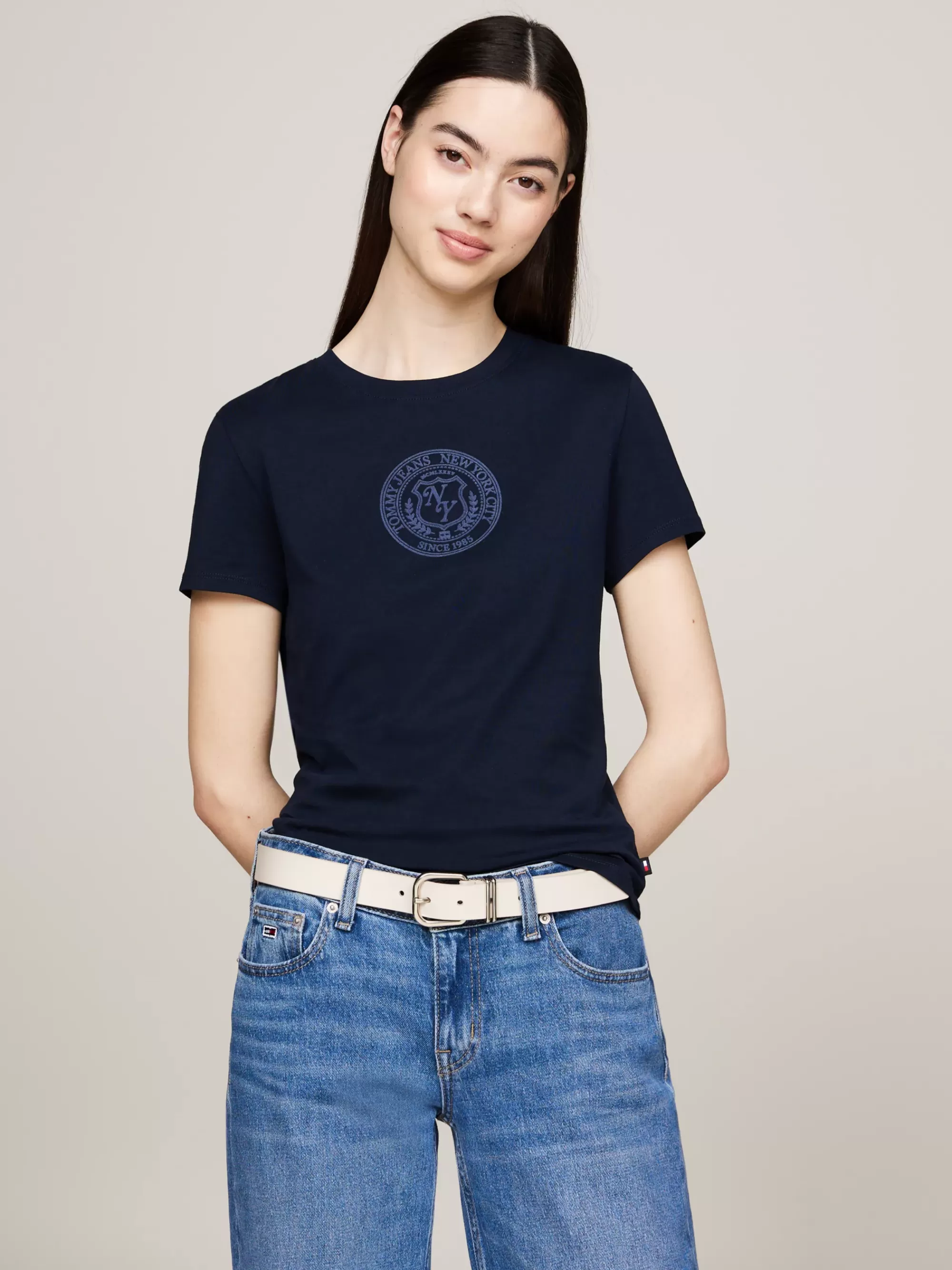 T-Shirts*Tommy Hilfiger Varsity Explorer Slim Fit T-shirt Met Logo DARK NIGHT NAVY