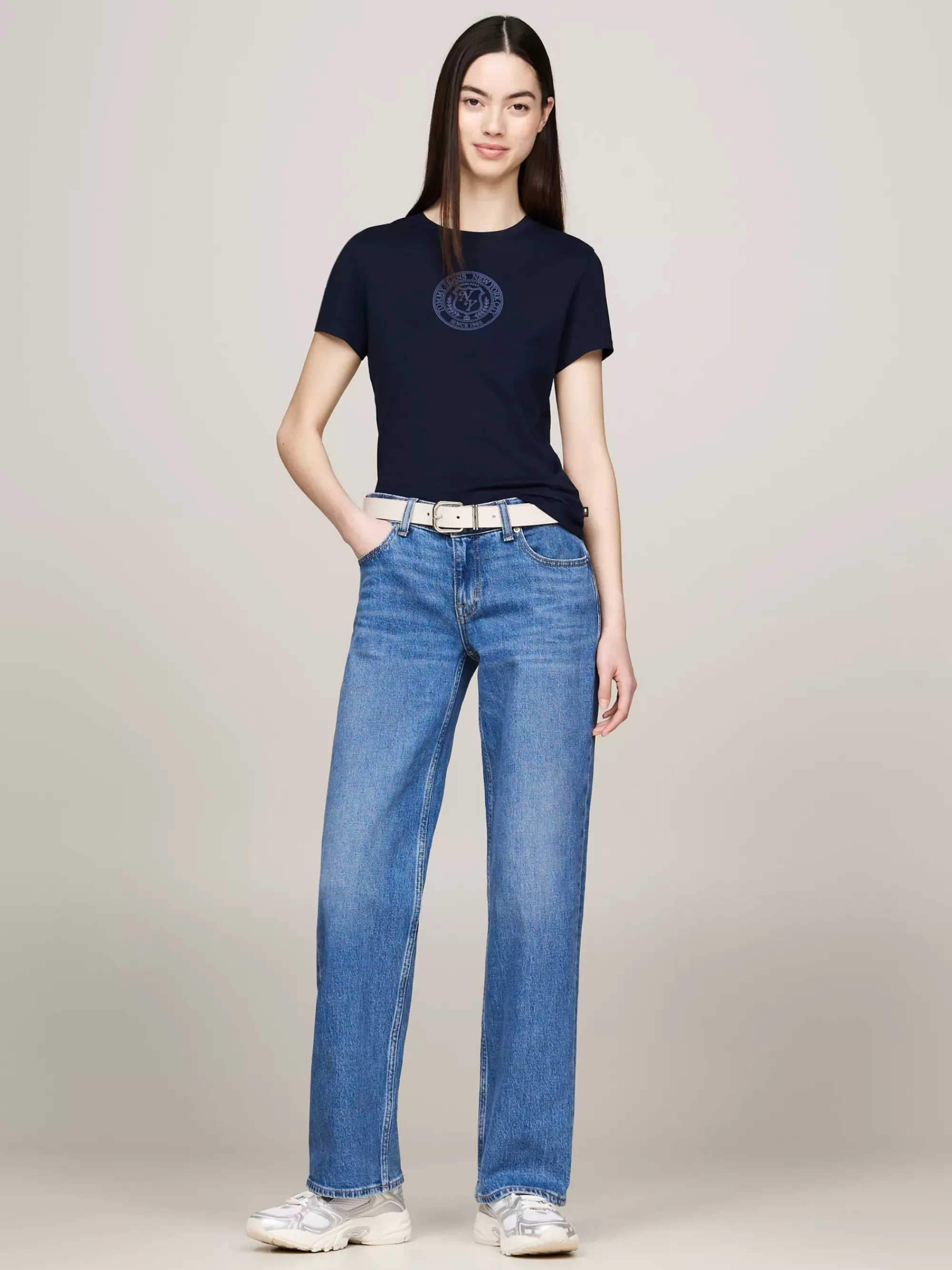 T-Shirts*Tommy Hilfiger Varsity Explorer Slim Fit T-shirt Met Logo DARK NIGHT NAVY