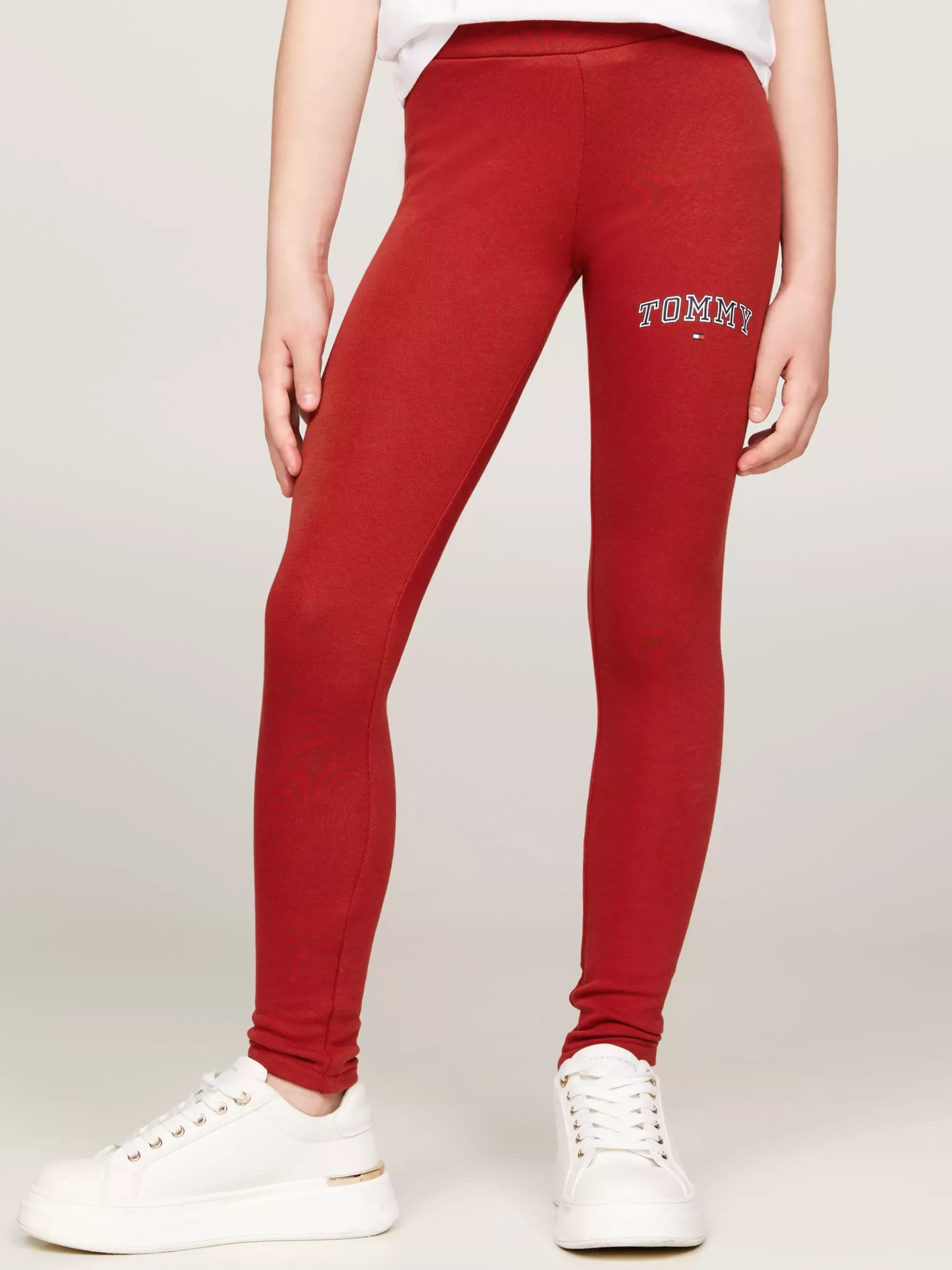 Broeken & Rokken*Tommy Hilfiger Varsity Getailleerde Lange Legging DARK MAGMA