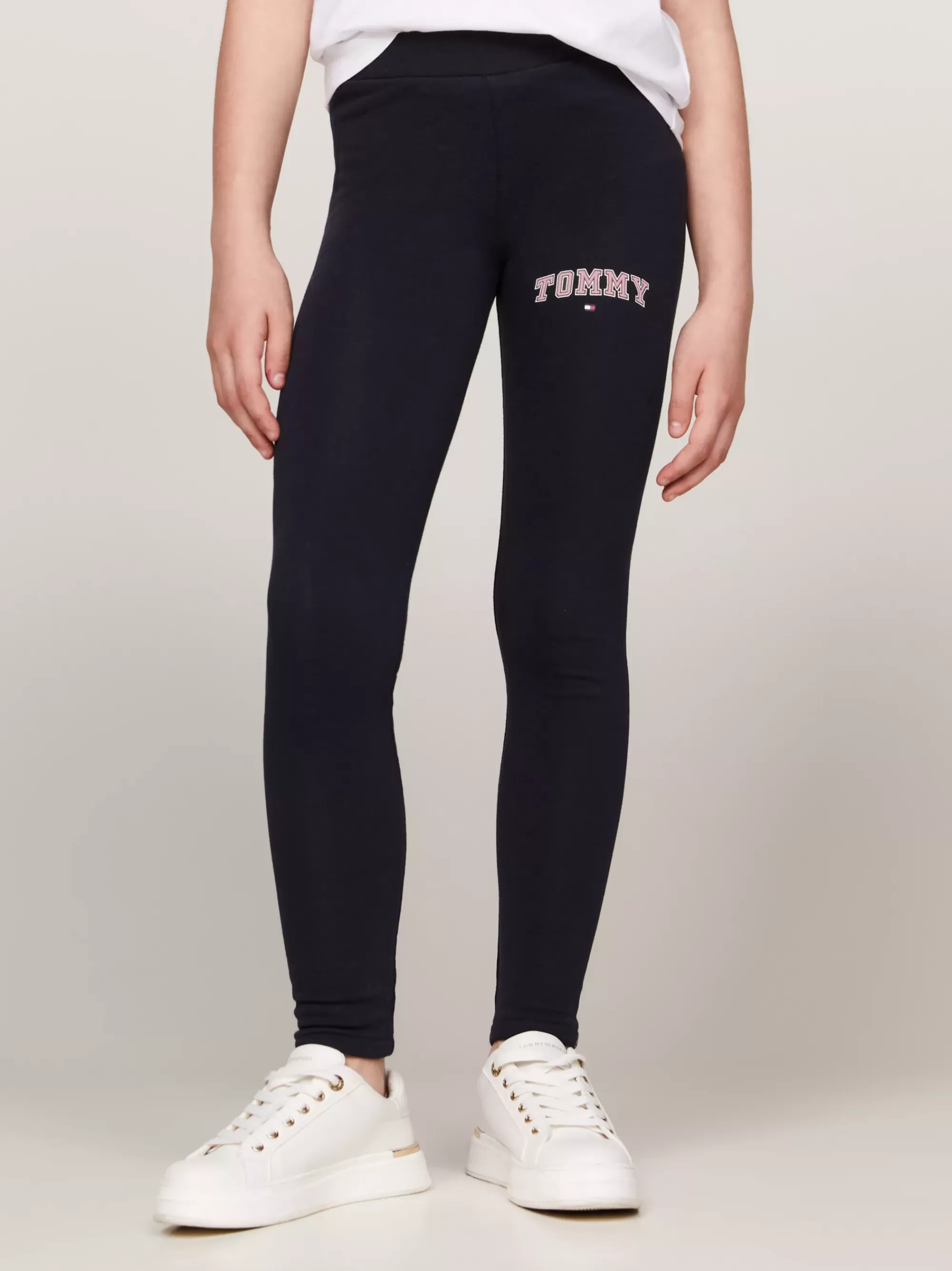 Broeken & Rokken*Tommy Hilfiger Varsity Getailleerde Lange Legging DESERT SKY