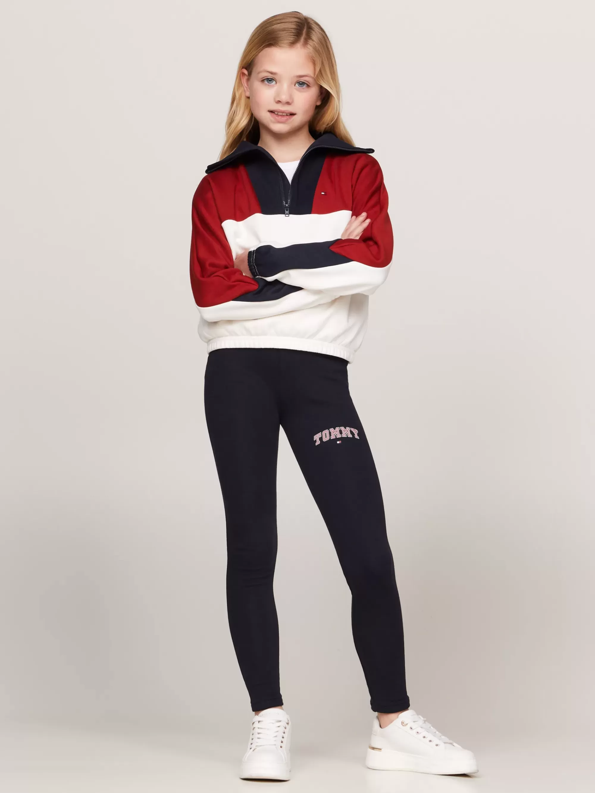 Broeken & Rokken*Tommy Hilfiger Varsity Getailleerde Lange Legging DESERT SKY