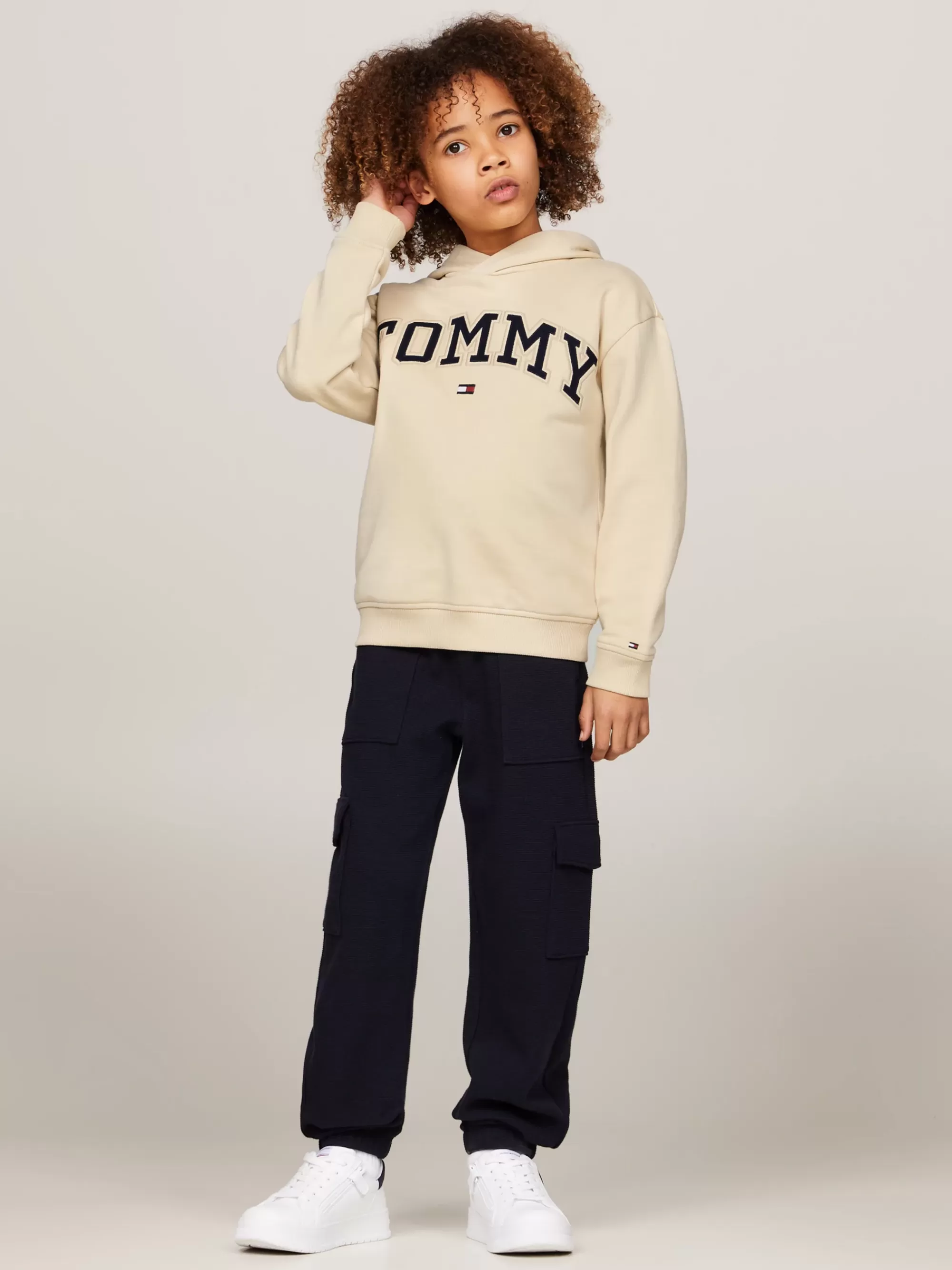 Sweatshirts & Hoodies*Tommy Hilfiger Varsity Hoodie Met Geborduurd Logo COUNTRY IVORY