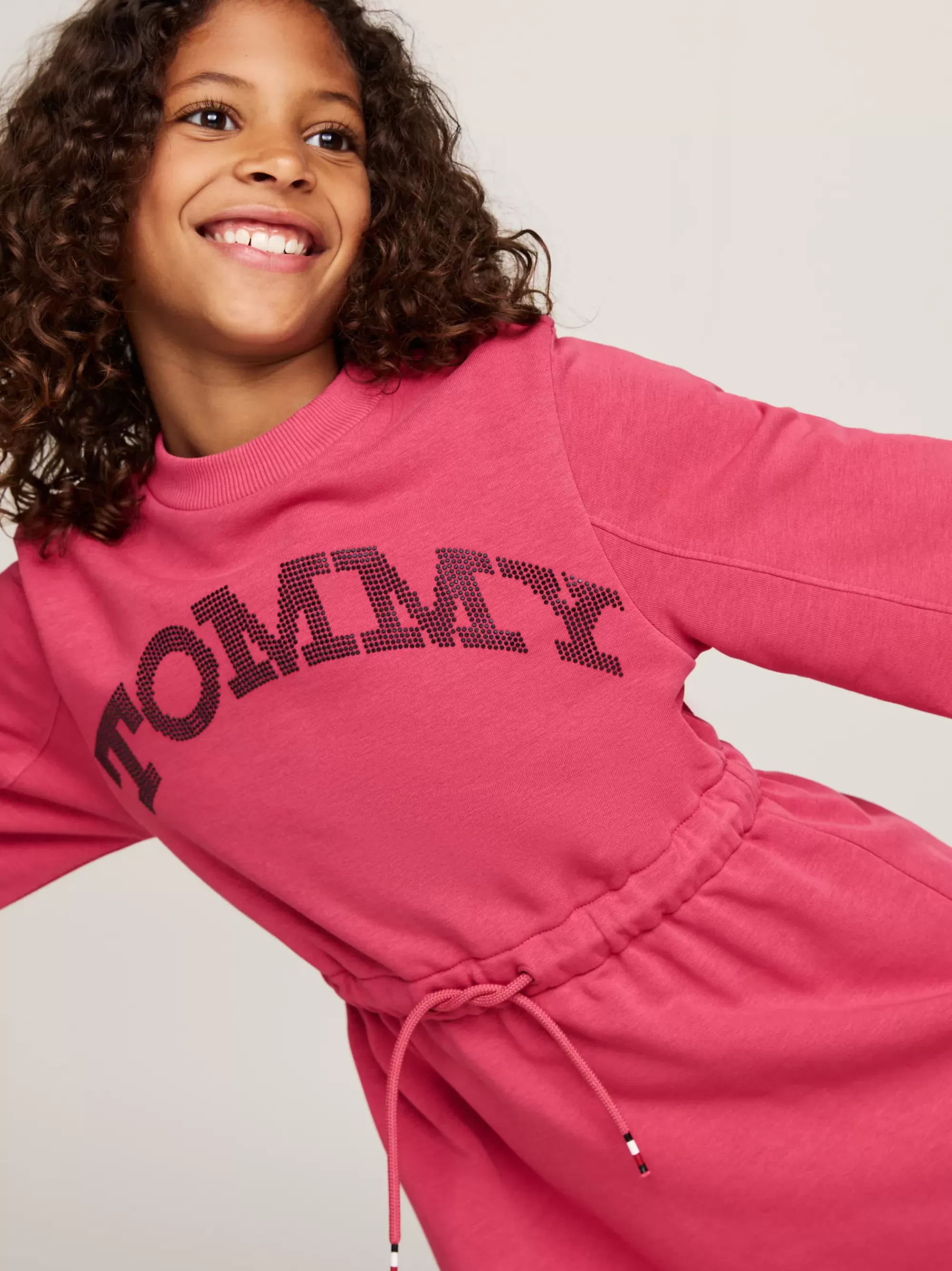 Jurken*Tommy Hilfiger Varsity Relaxed Fit Sweaterjurk HERITAGE PINK