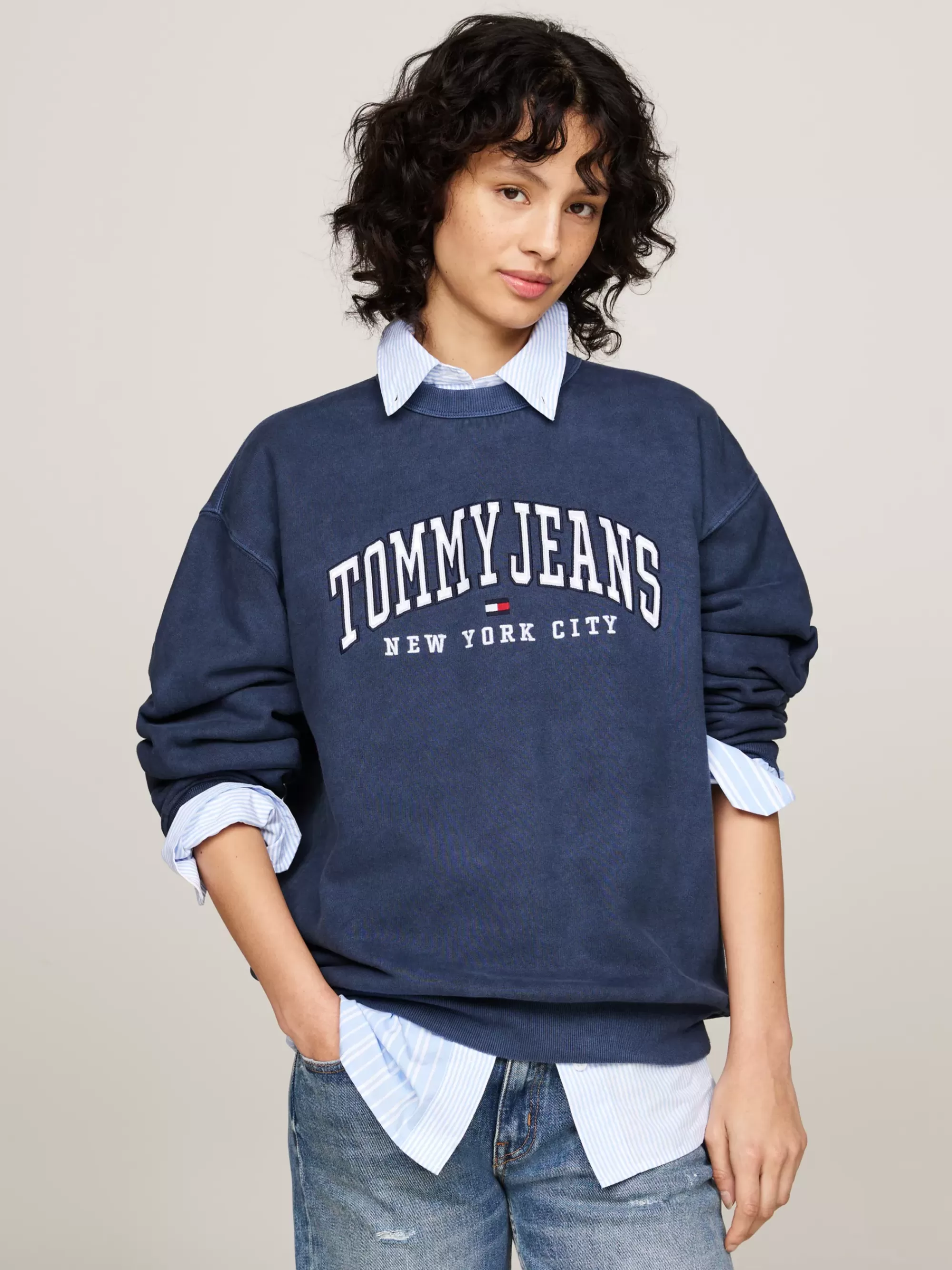 Sweatshirts & Hoodies*Tommy Hilfiger Varsity Relaxed Fit Sweatshirt Met Ronde Hals DARK NIGHT NAVY