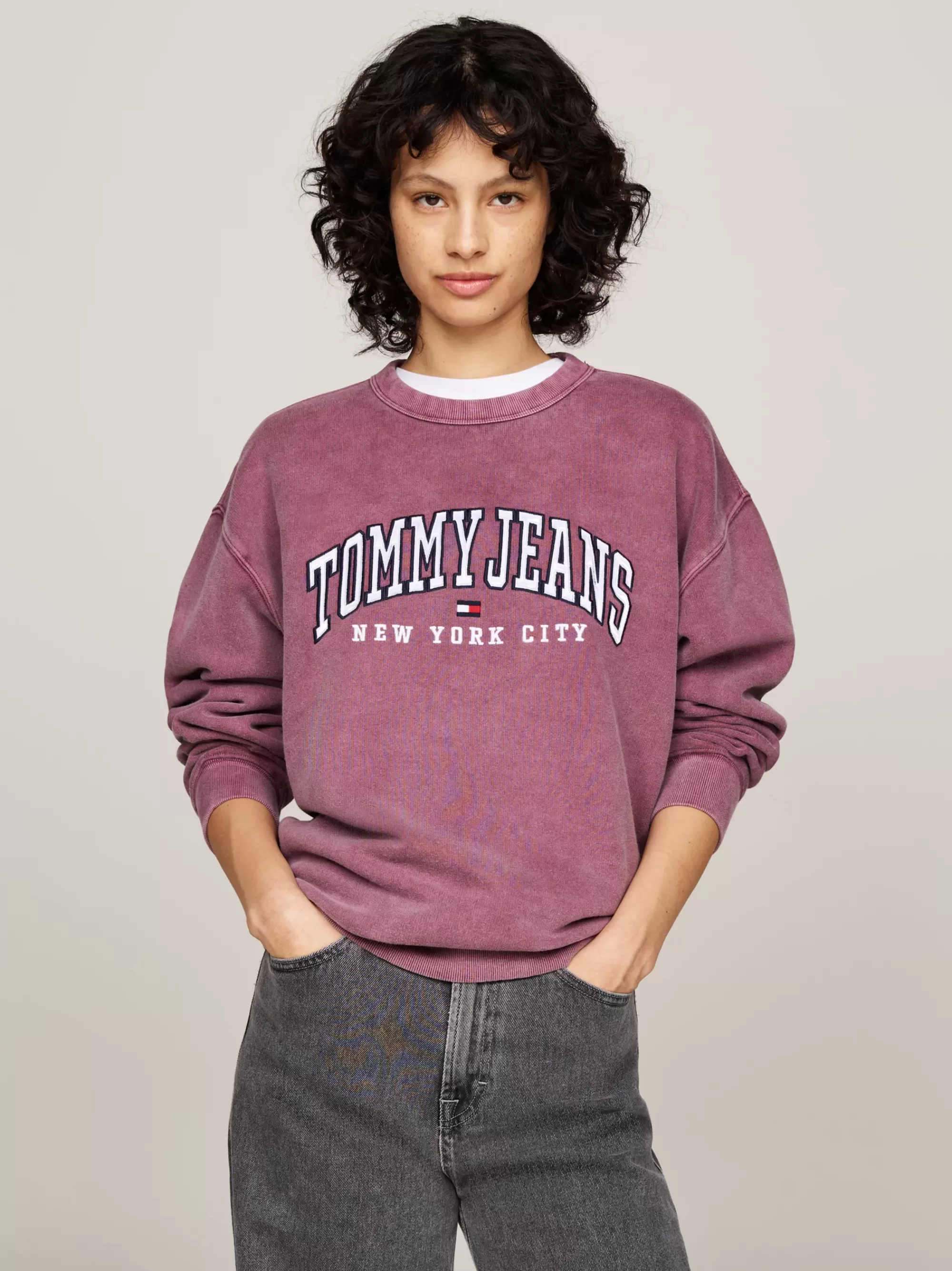 Sweatshirts & Hoodies*Tommy Hilfiger Varsity Relaxed Fit Sweatshirt Met Ronde Hals DEEP ROUGE