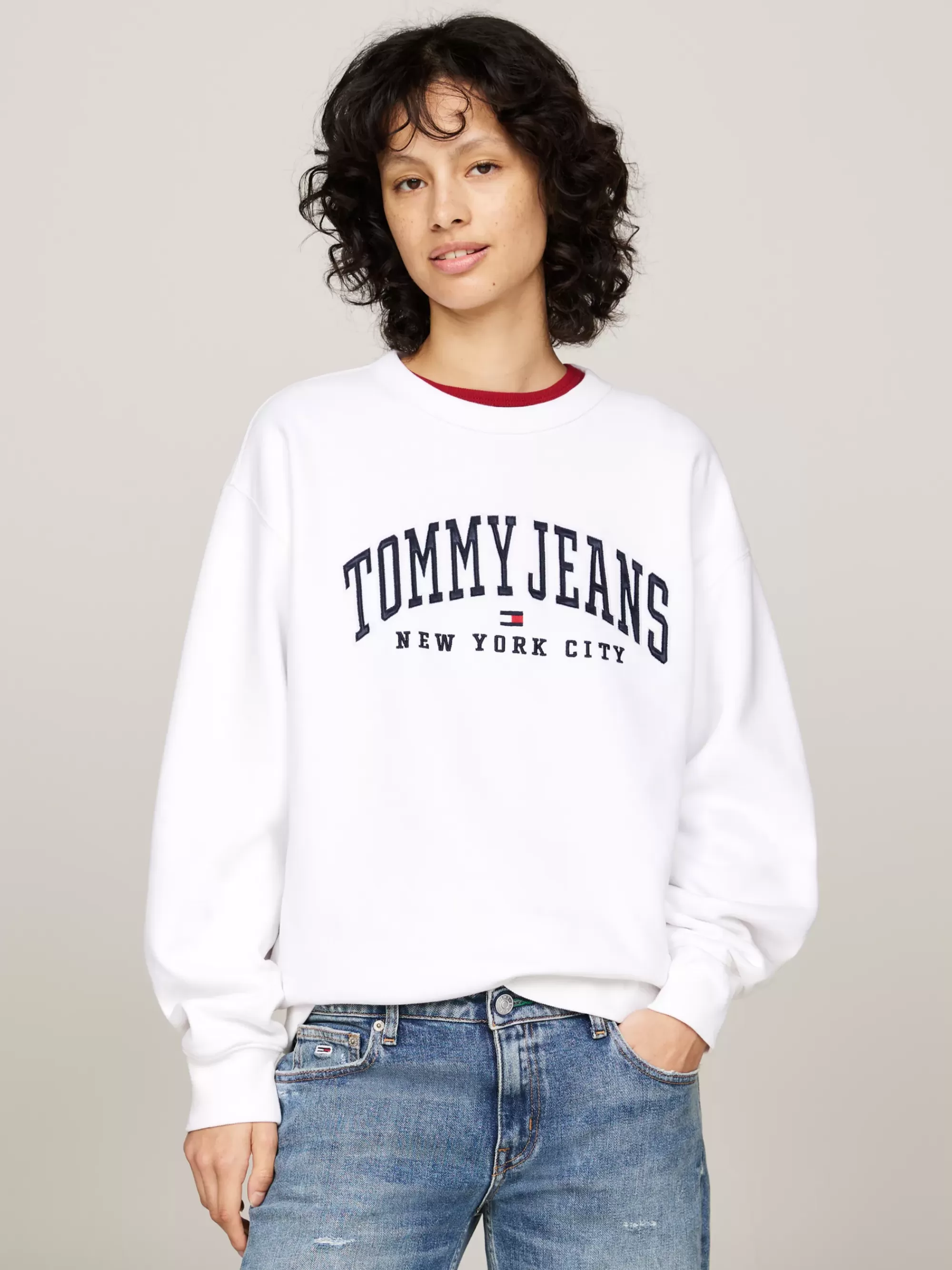 Sweatshirts & Hoodies*Tommy Hilfiger Varsity Relaxed Fit Sweatshirt Met Ronde Hals WHITE