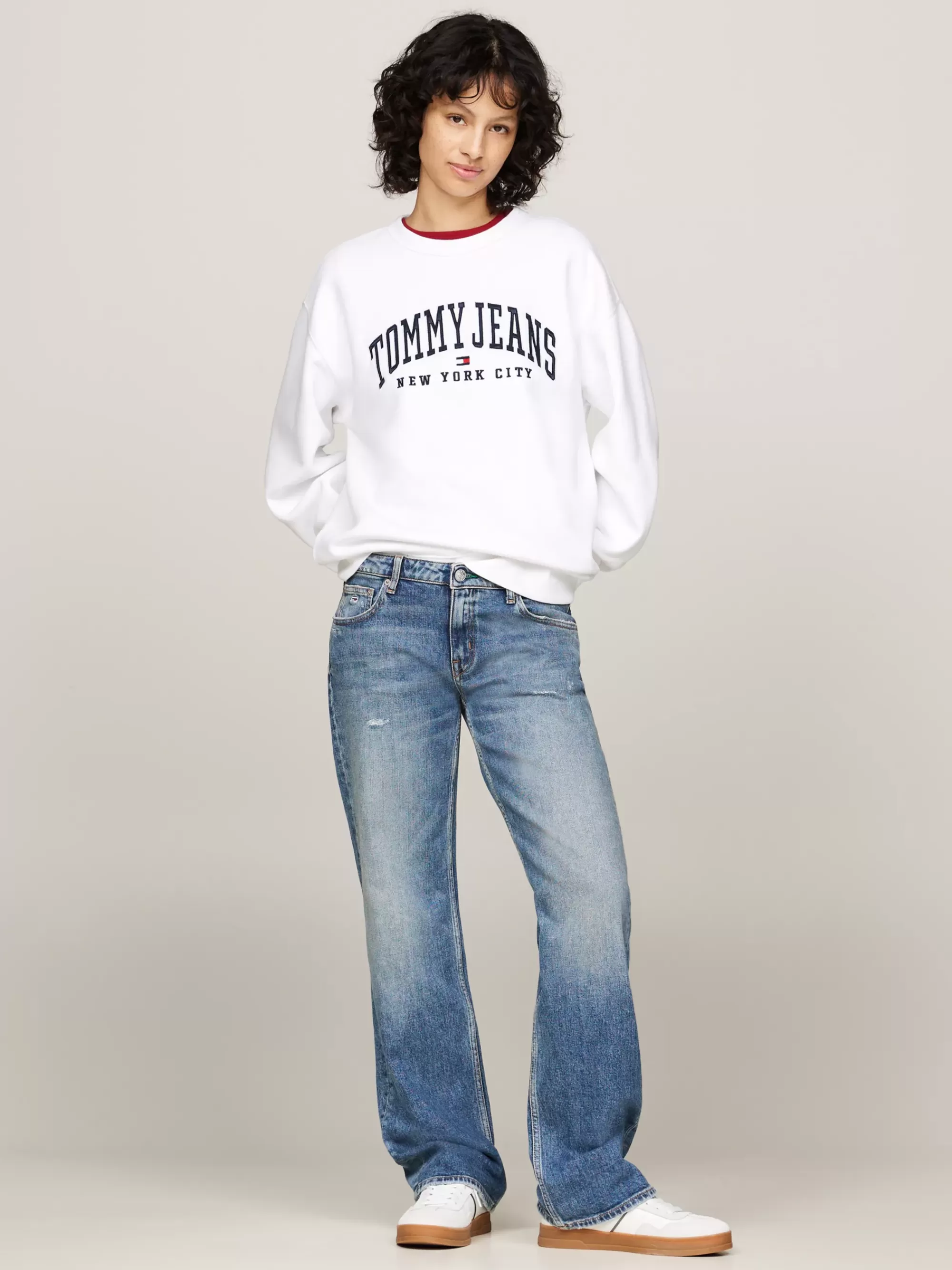 Sweatshirts & Hoodies*Tommy Hilfiger Varsity Relaxed Fit Sweatshirt Met Ronde Hals WHITE
