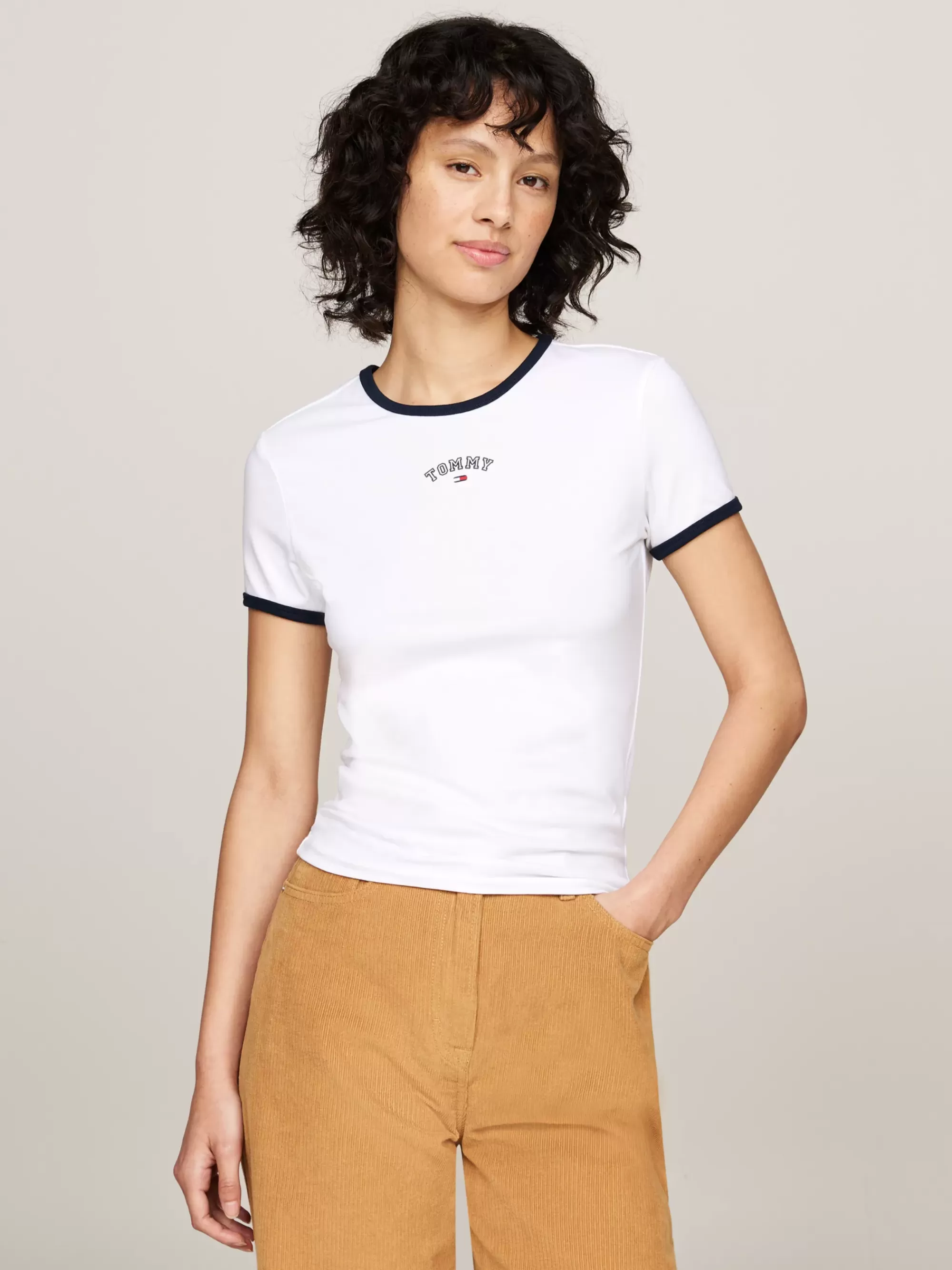 T-Shirts*Tommy Hilfiger Varsity Slim Fit T-shirt WHITE